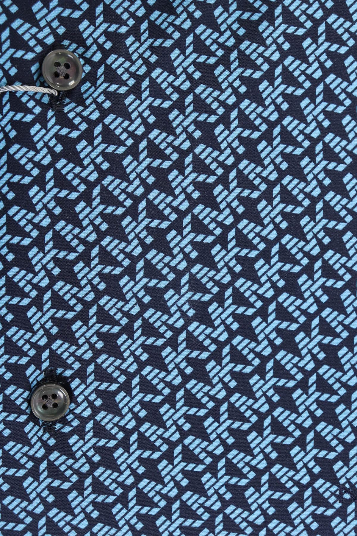 MICHAEL KORS ΠΟΥΚΑΜΙΣΟ MODERN FIT MK DIAGONAL PRINT ΜΠΛΕ