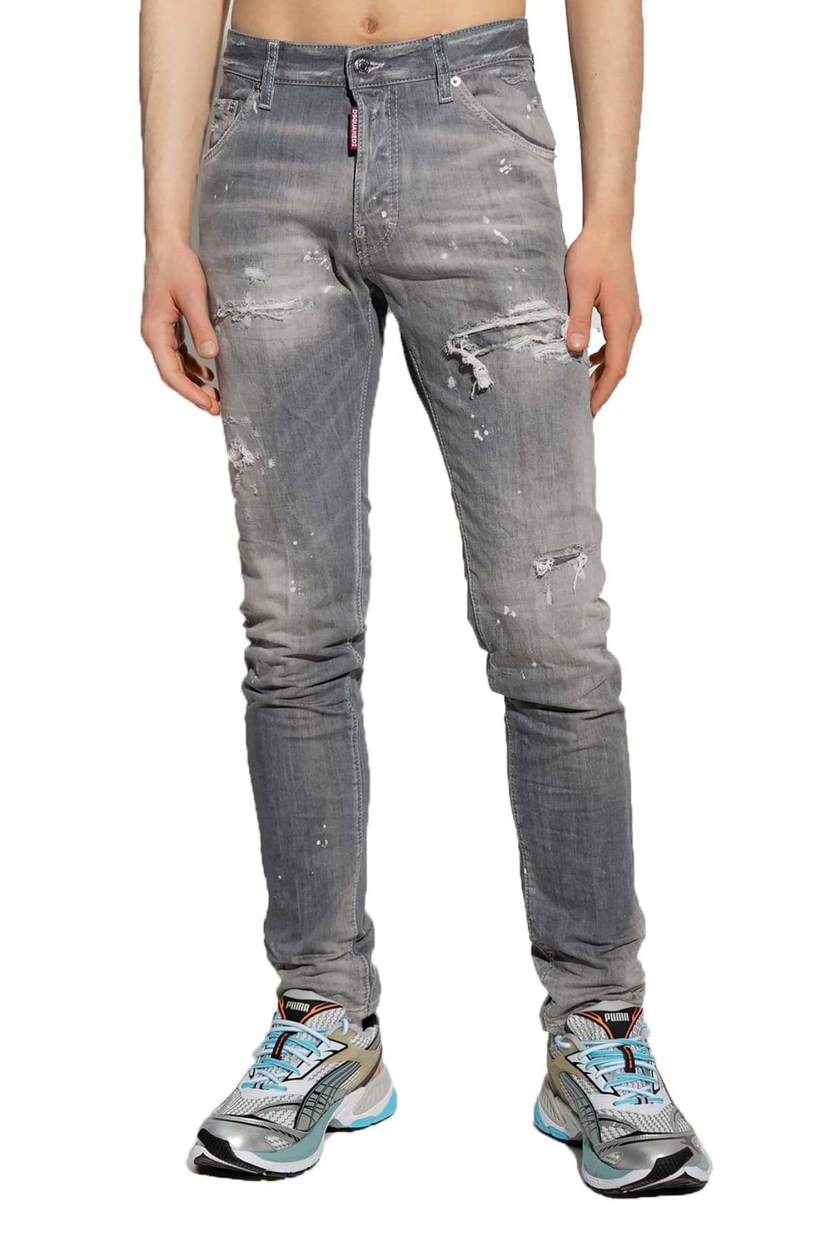 DSQUARED2 ΠΑΝΤΕΛΟΝΙ JEANS COOL GUY ΜΕ ΣΚΙΣΙΜΑΤΑ ΓΚΡΙ