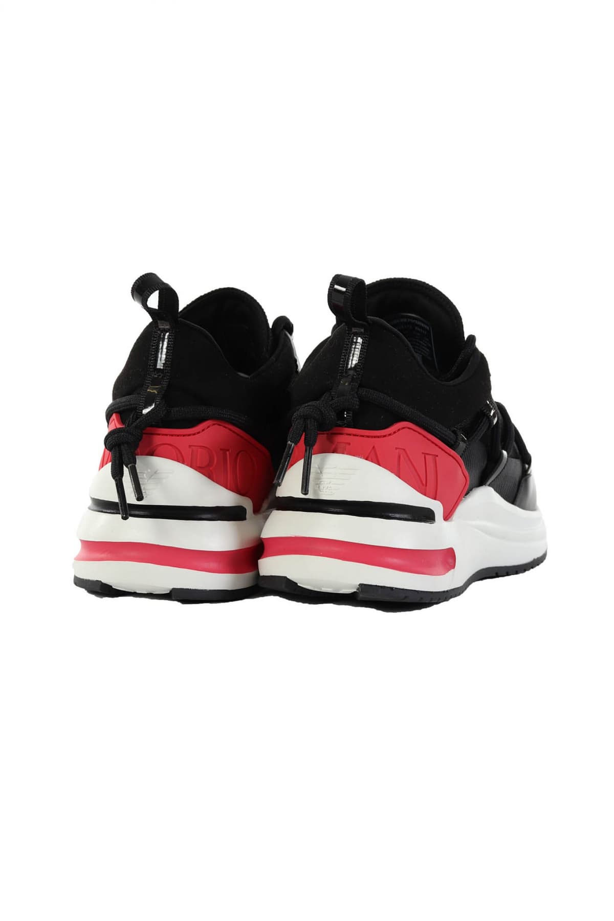 EMPORIO ARMANI ΠΑΠΟΥΤΣΙΑ SNEAKERS WOMAN ΛΟΓΟΤΥΠΟ ΦΟΥΞΙΑ/ ΜΑΥΡΟ