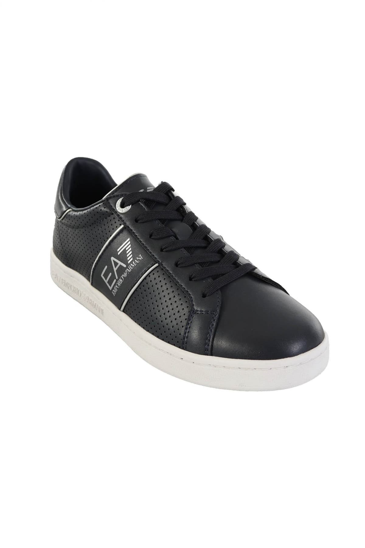 ARMANI 7 ΠΑΠΟΥΤΣΙΑ SNEAKERS LOGO ΜΠΛΕ-ΑΣΗΜΙ