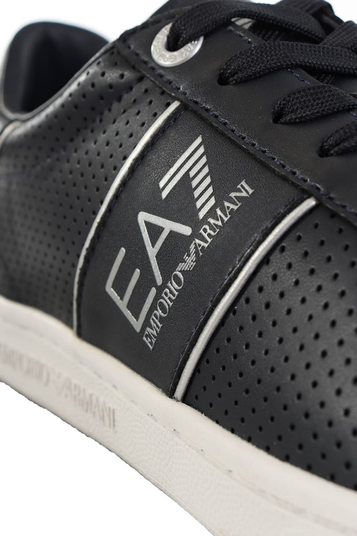 ARMANI 7 ΠΑΠΟΥΤΣΙΑ SNEAKERS LOGO ΜΠΛΕ-ΑΣΗΜΙ