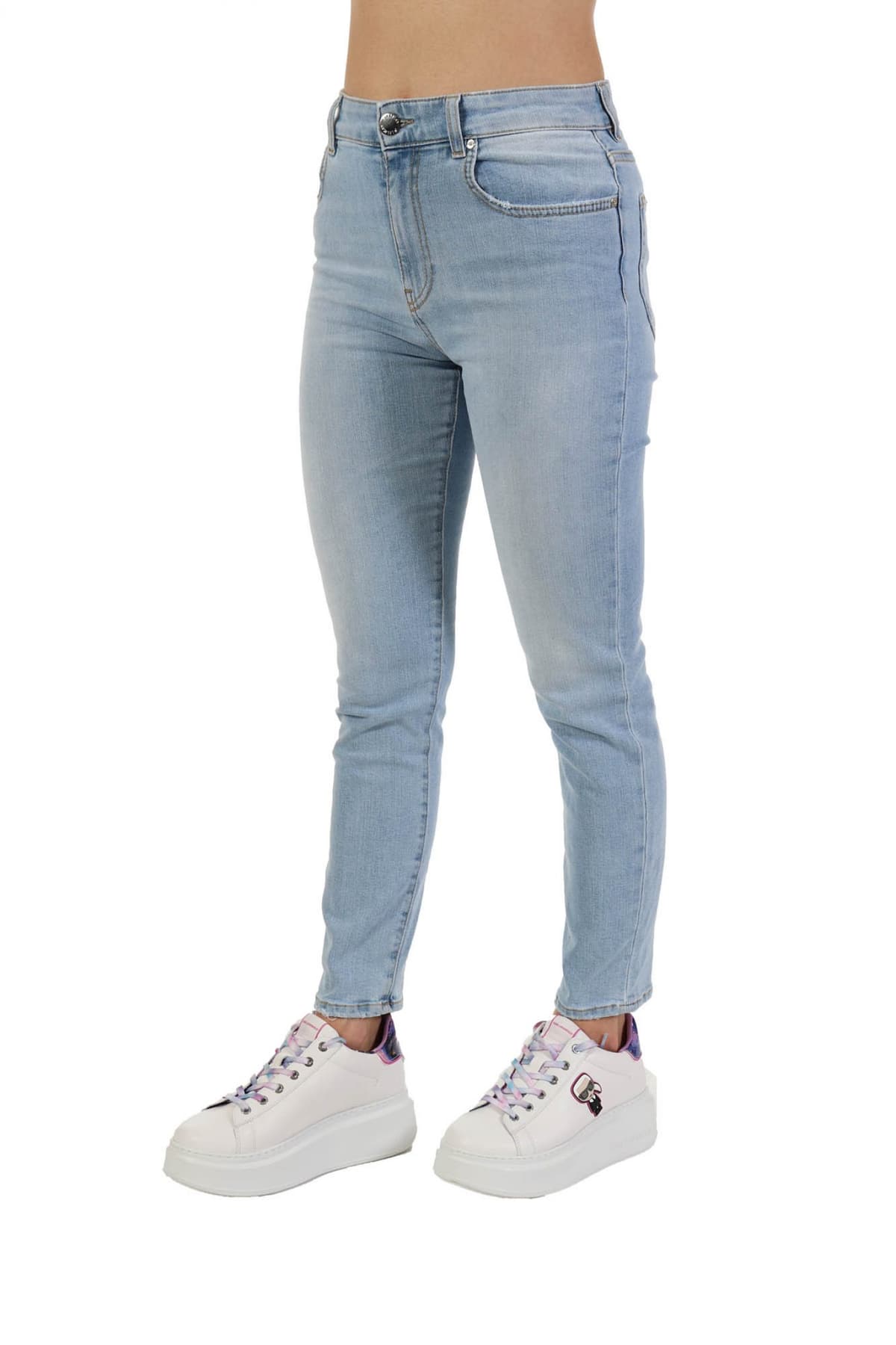 PINKO ΠΑΝΤΕΛΟΝI JEANS SUSAN NO BELT SKINNY ΣΤΡΑΣ BIRDS ΤΣΕΠΗ ΓΑΛΑΖΙΟ