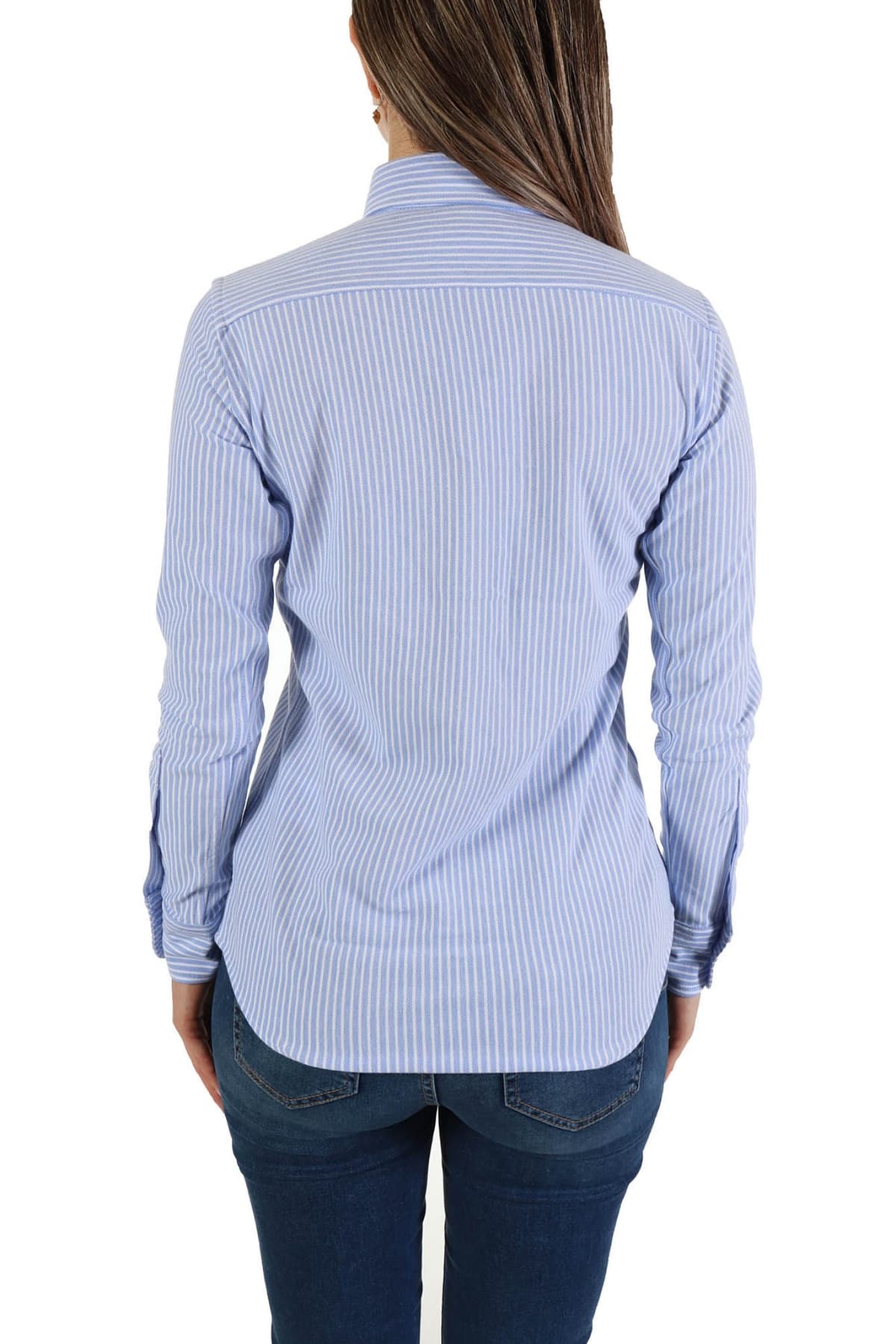 RALPH LAUREN ΠΟΥΚΑΜΙΣΟ KNIT OXFORD BUTTON DOWN BSR ΣΙΕΛ/ ΛΕΥΚΟ