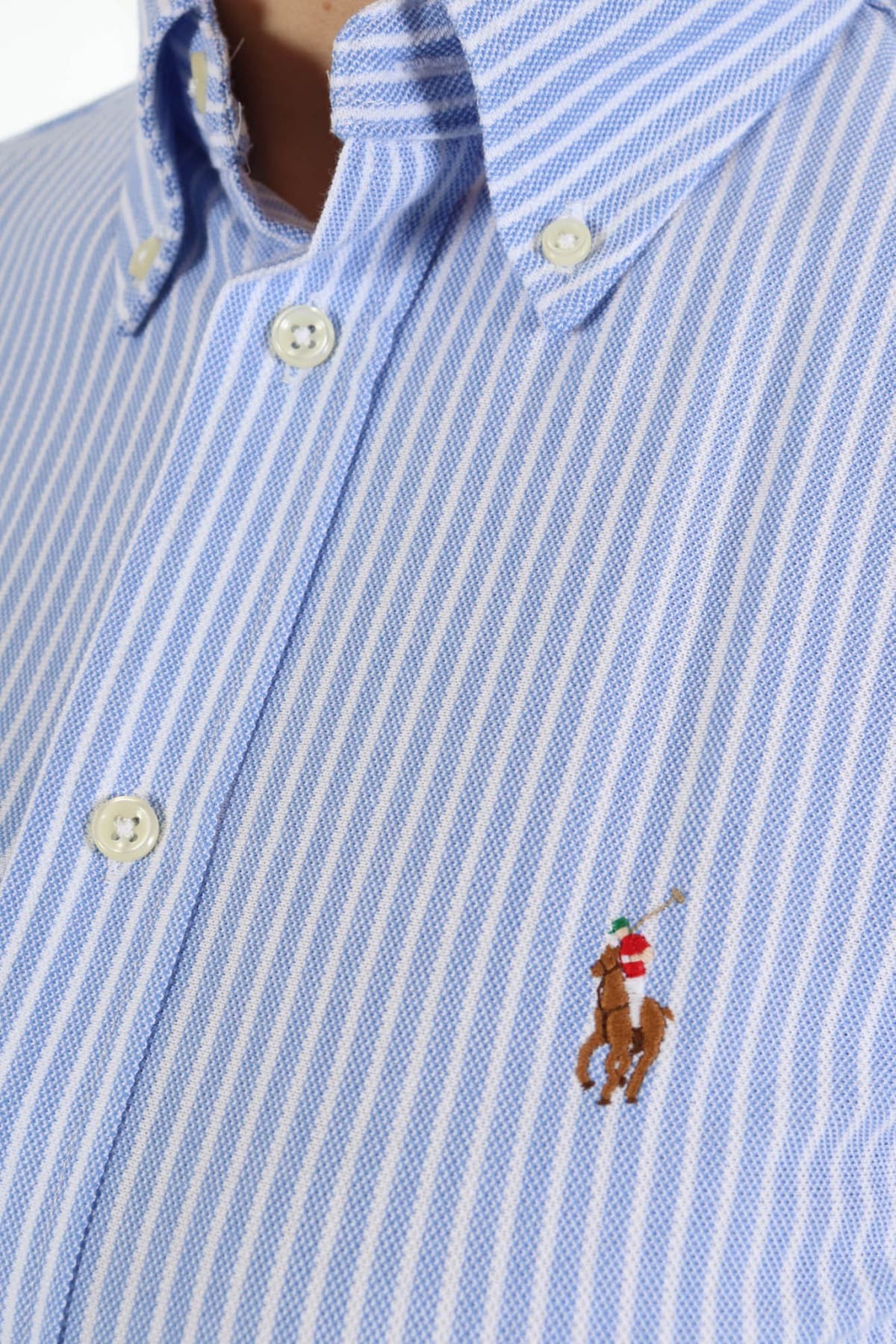 RALPH LAUREN ΠΟΥΚΑΜΙΣΟ KNIT OXFORD BUTTON DOWN BSR ΣΙΕΛ/ ΛΕΥΚΟ