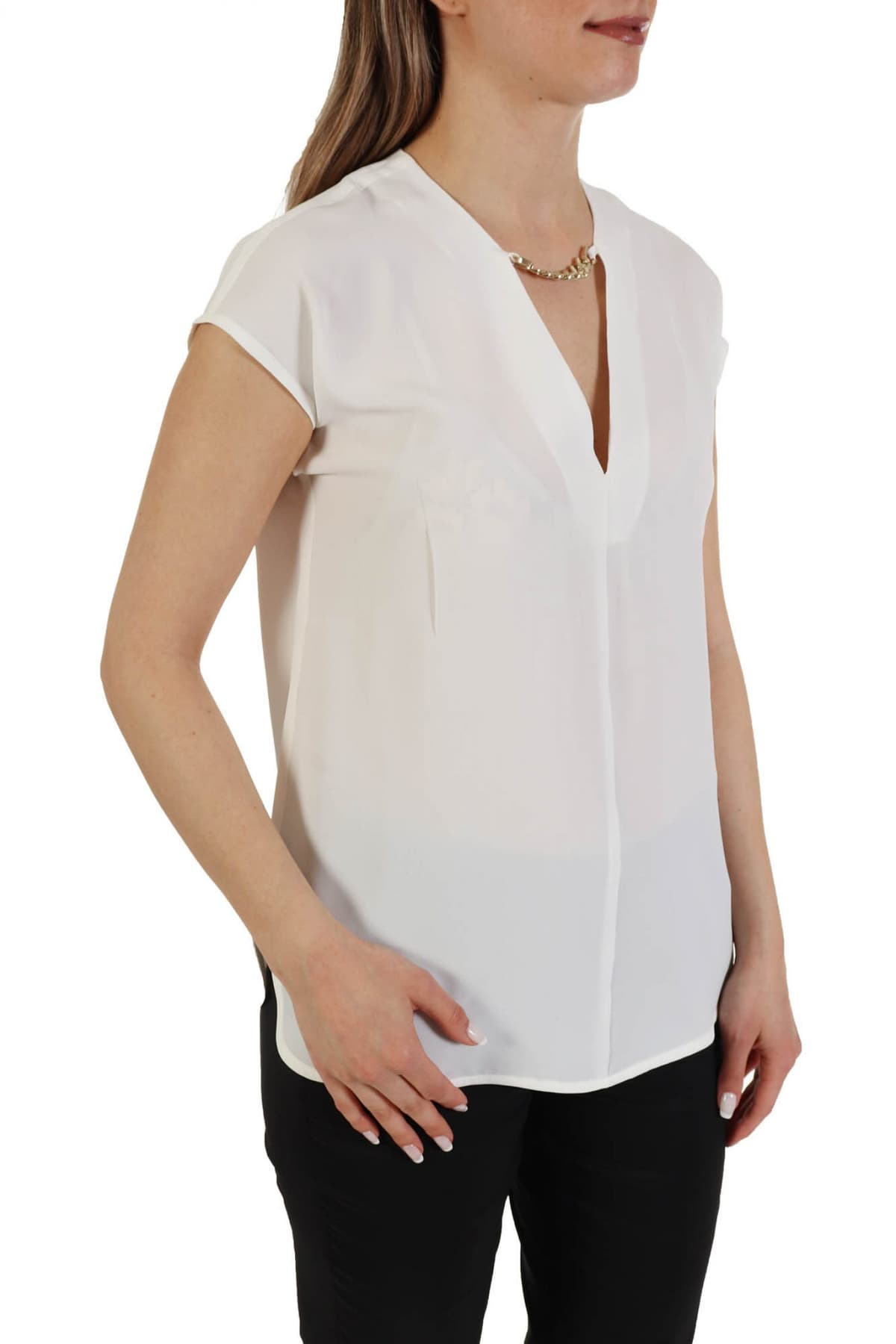 MARELLA TOP ASTER ΑΛΥΣΙΔΑ V-NECK ΛΕΥΚΟ