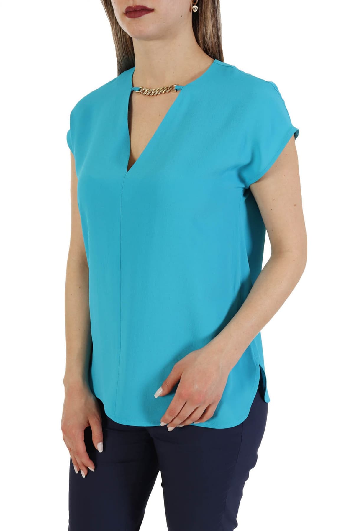 MARELLA TOP ASTER ΑΛΥΣΙΔΑ V-NECK ΤΥΡΚΟΥΑΖ