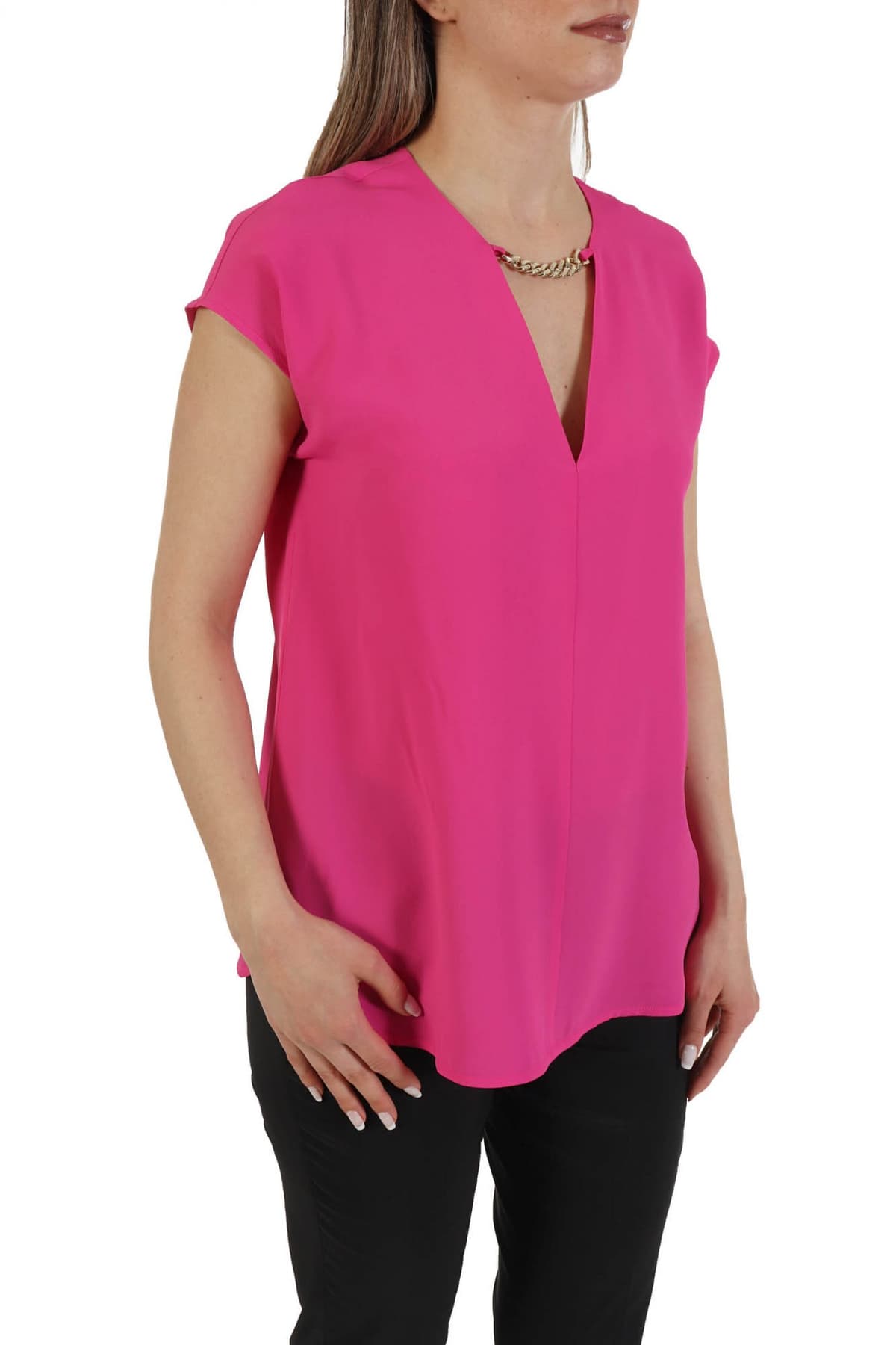 MARELLA TOP ASTER ΑΛΥΣΙΔΑ V-NECK ΦΟΥΞΙΑ