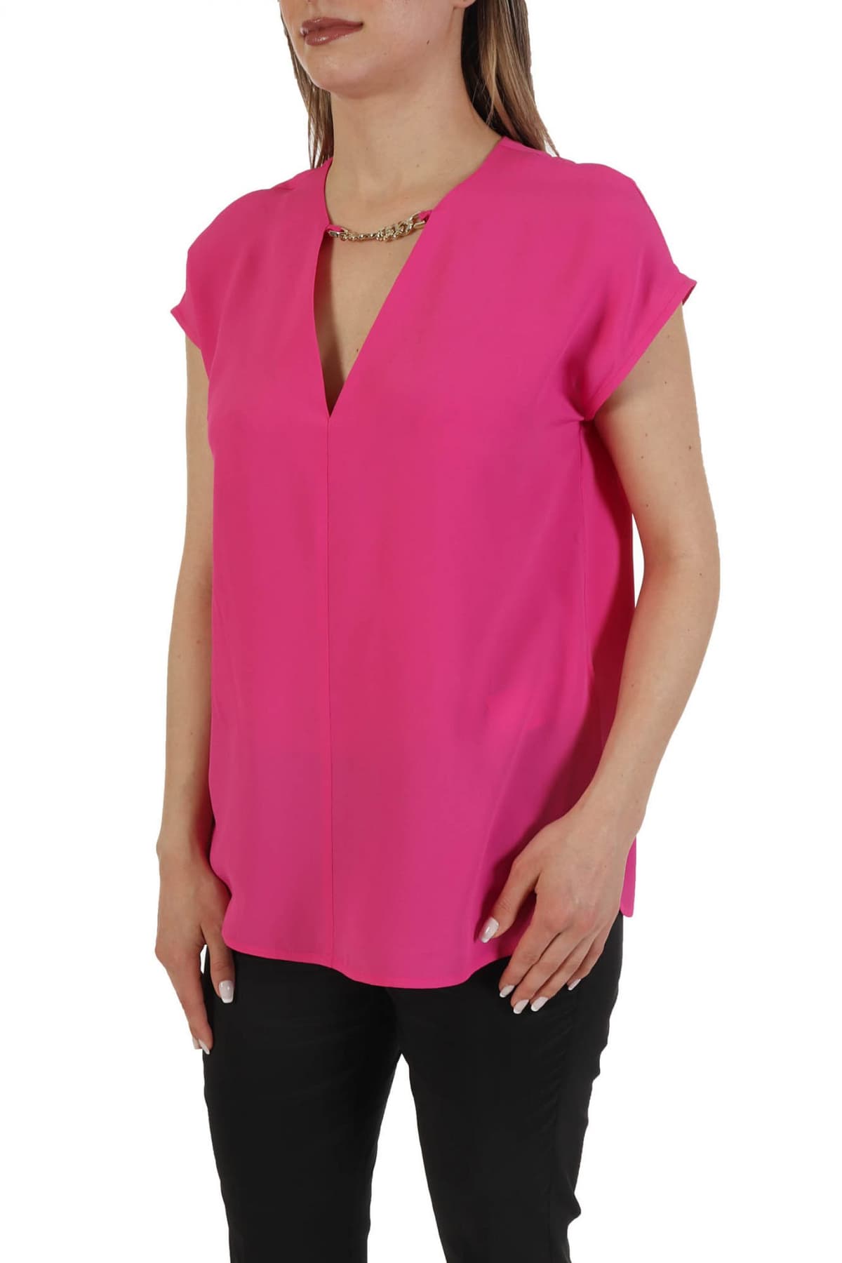 MARELLA TOP ASTER ΑΛΥΣΙΔΑ V-NECK ΦΟΥΞΙΑ