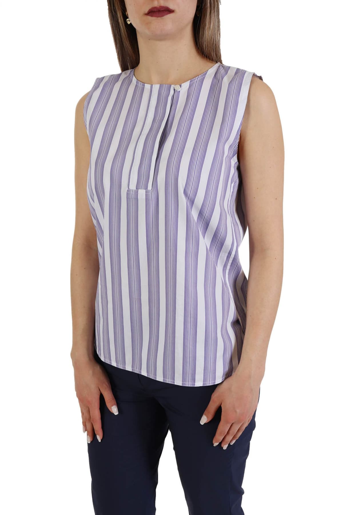 MARELLA EMME TOP MOLDAVA ΚΟΥΜΠΙΑ ΡΙΓΕΣ ΛΕΥΚΟ/ΜΩΒ