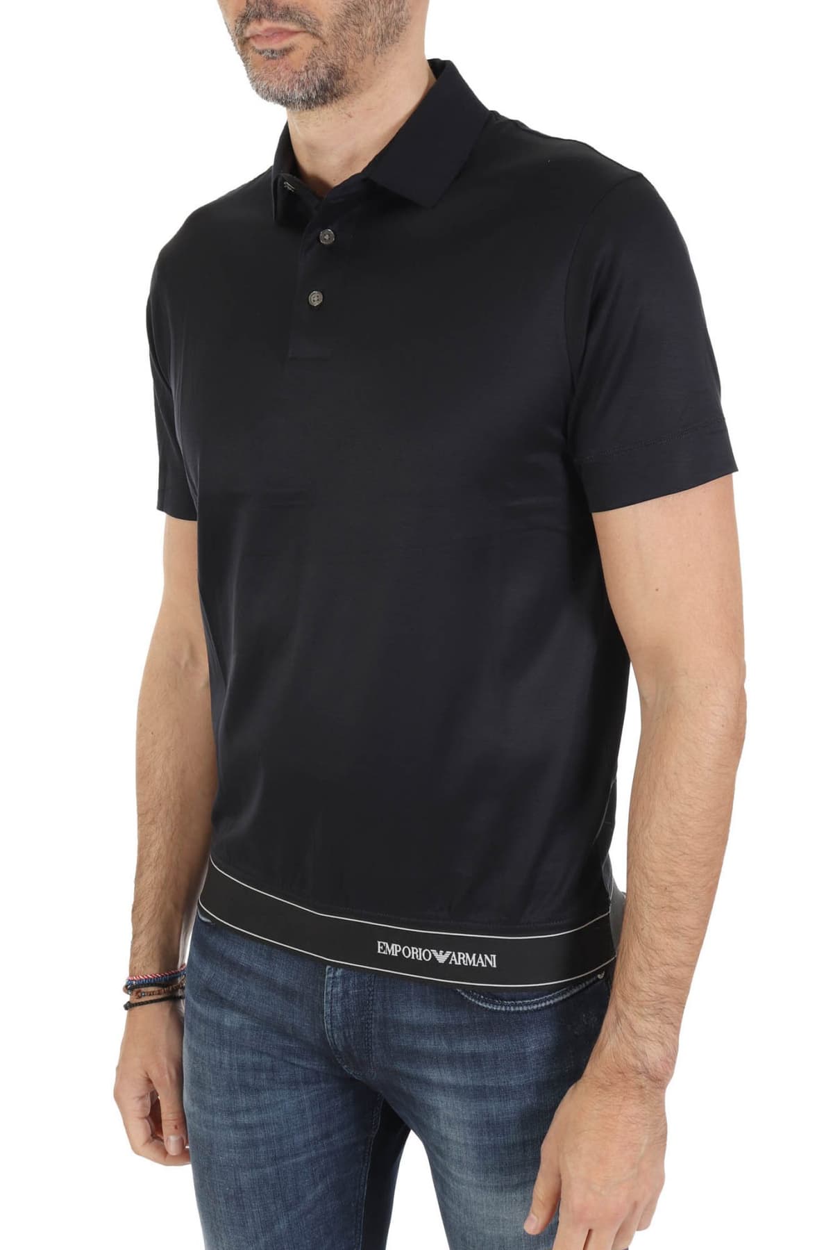 EMPORIO ARMANI POLO LOGO ΛΑΣΤΙΧΟ ΚΑΤΩ ΜΠΛΕ