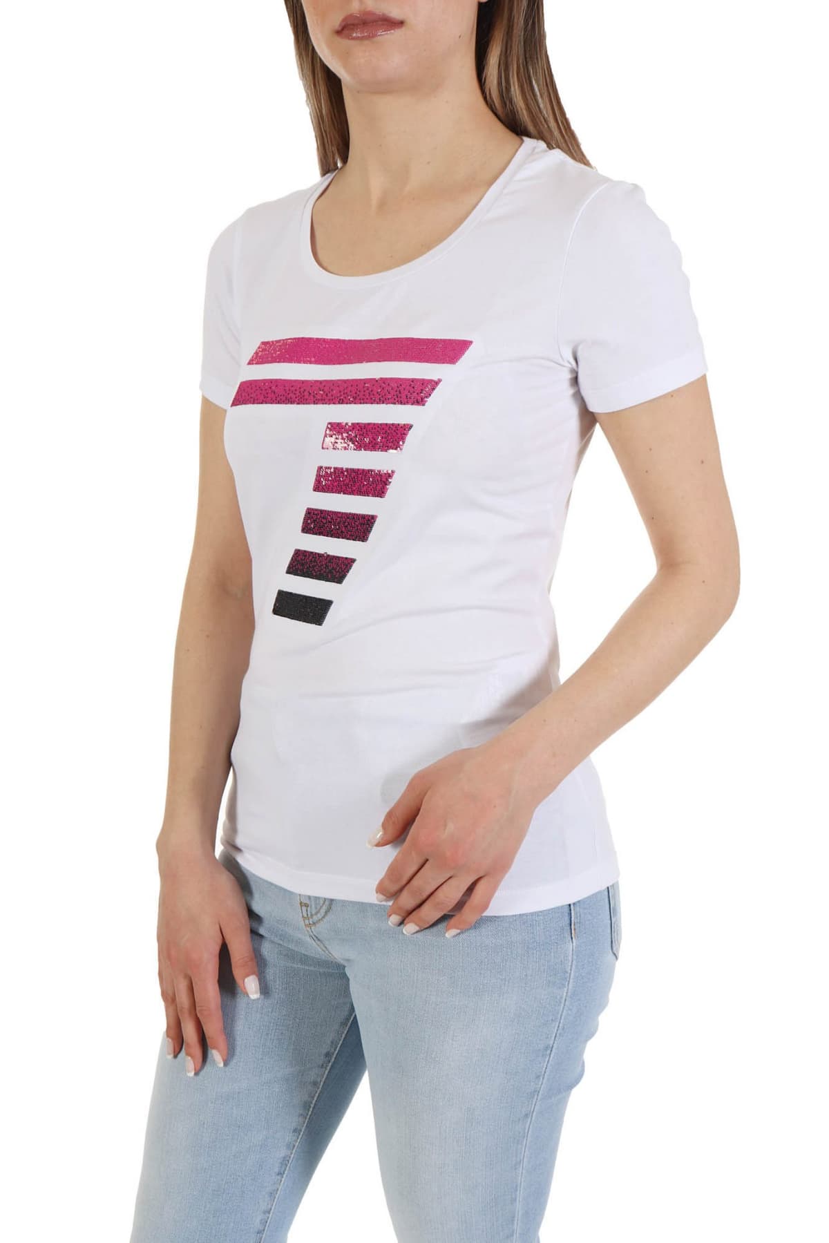 EMPORIO ARMANI 7 T-SHIRT WOMAN JERSEY 7 ΠΑΓΙΕΤΑ ΛΕΥΚΟ