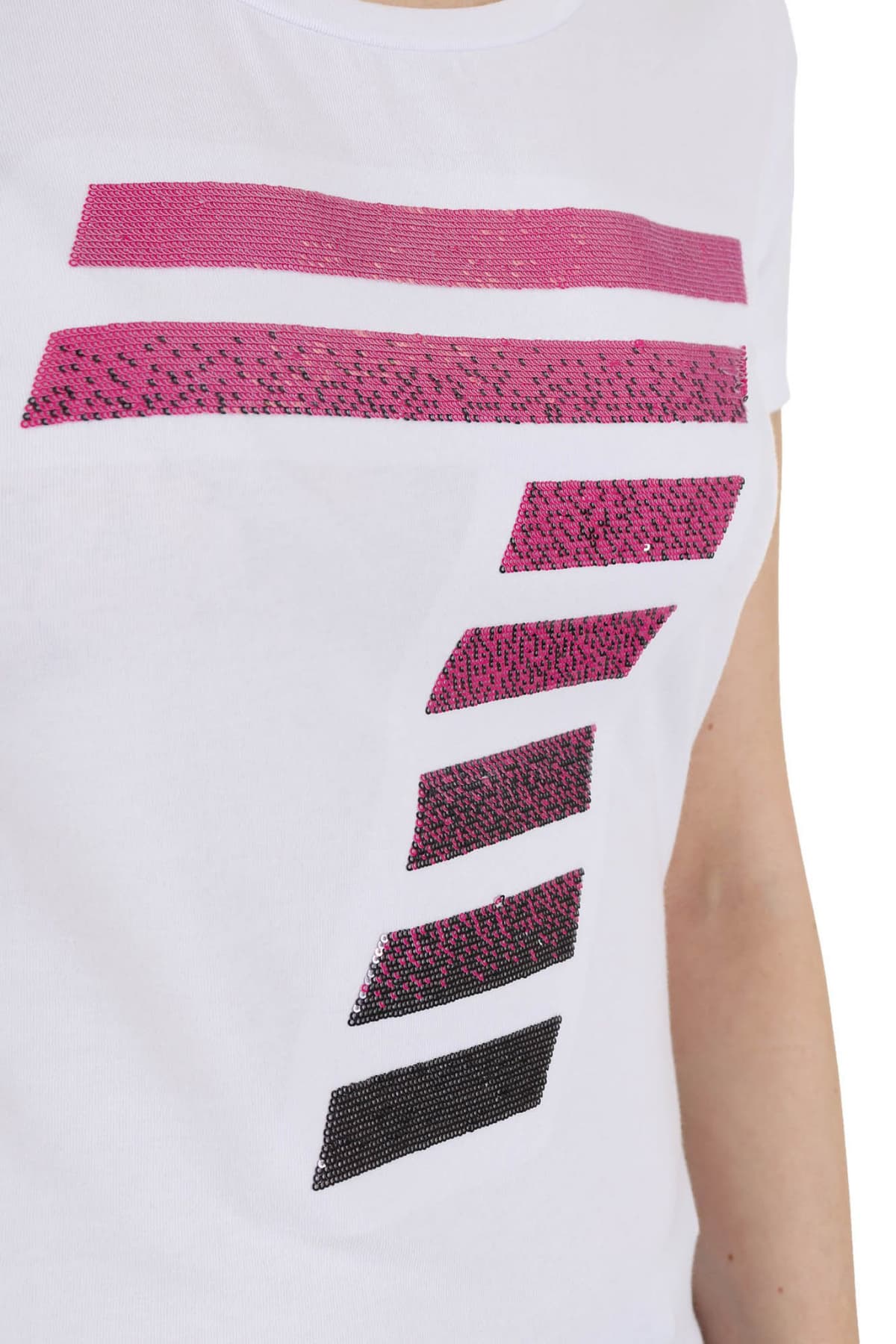 EMPORIO ARMANI 7 T-SHIRT WOMAN JERSEY 7 ΠΑΓΙΕΤΑ ΛΕΥΚΟ