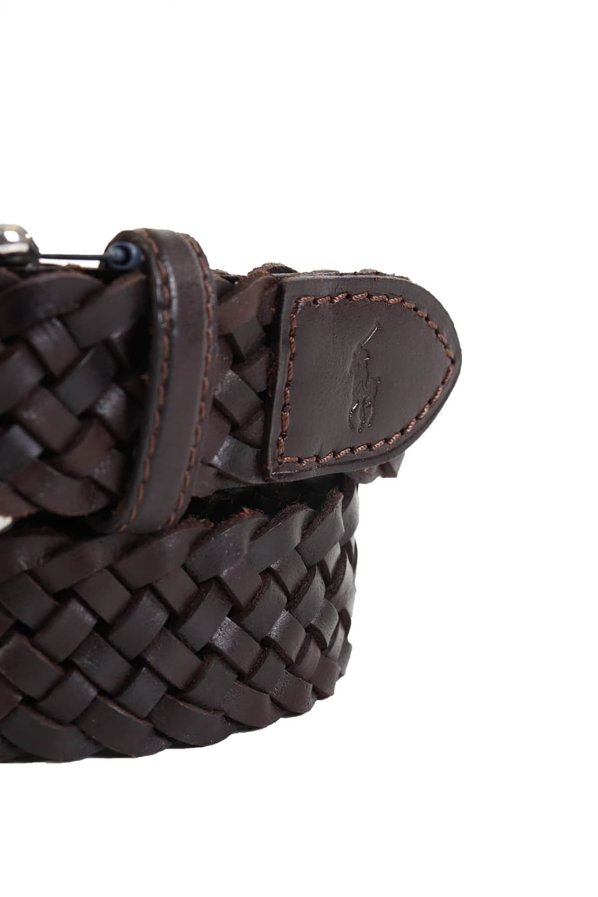 RALPH LAUREN ΖΩΝΗ ΔΕΡΜΑ ΠΛΕΚΤΗ ΚΑΦΕ