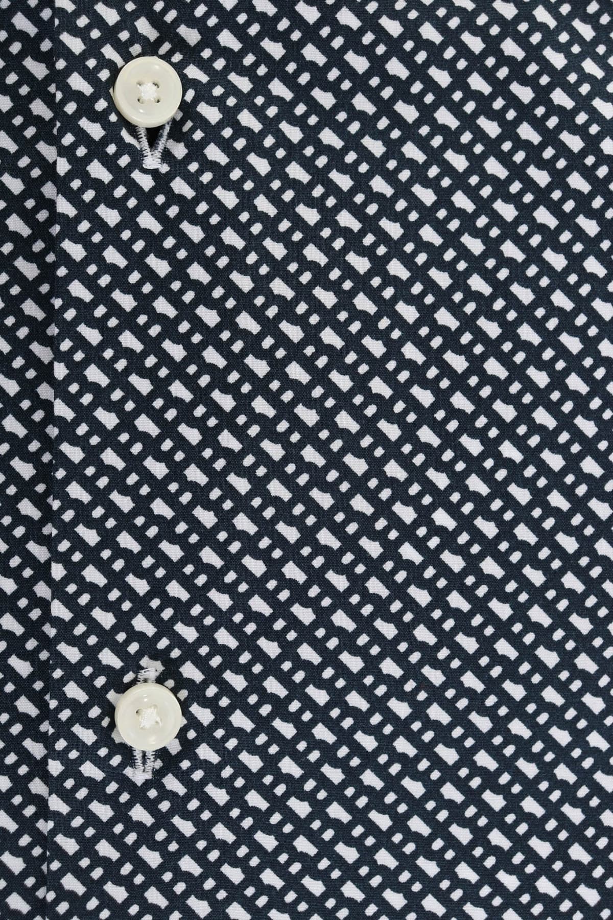 BOSS ΠΟΥΚΑΜΙΣΟ ALLOVER LOGO SLIM FIT STRETCH H-HANK-KENT-C1-214 ΜΠΛΕ-ΛΕΥΚΟ