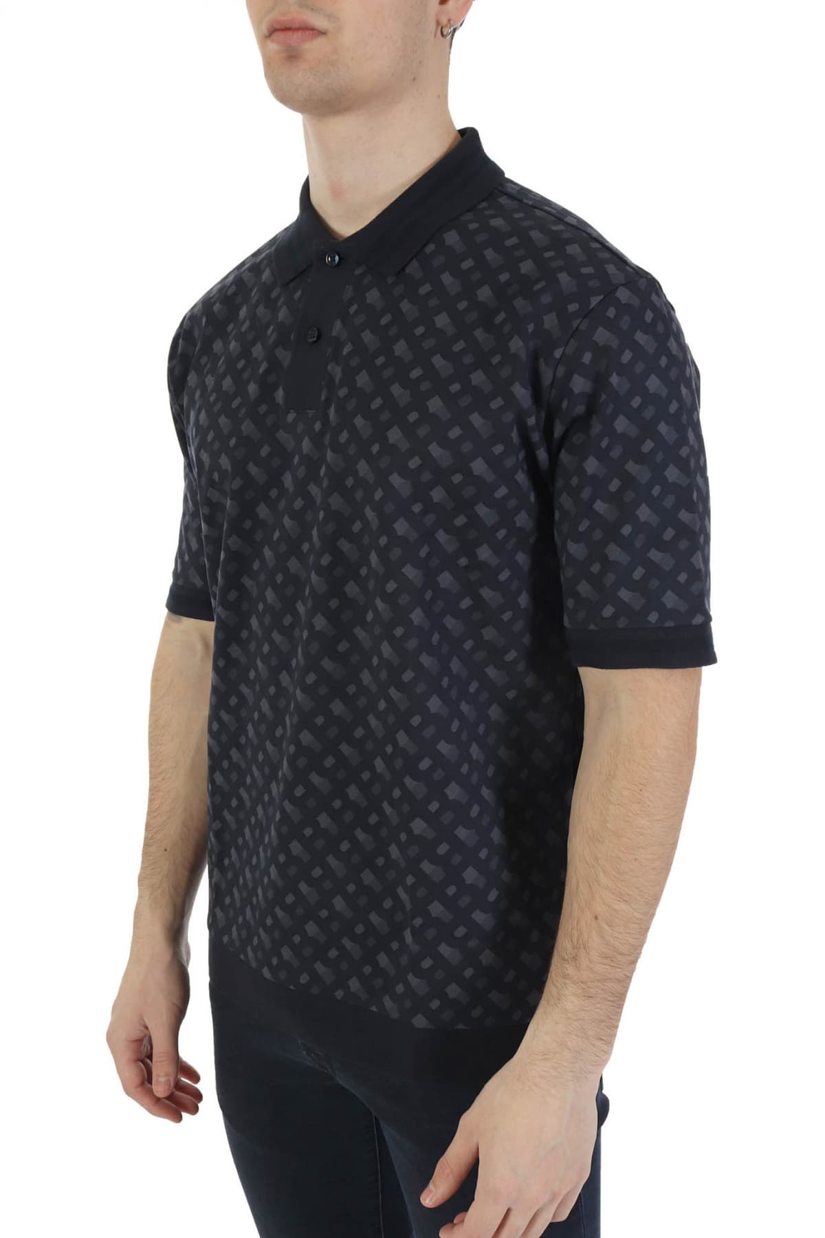 BOSS POLO OVERSIZED FIT PARLER 06 ΜΠΛΕ