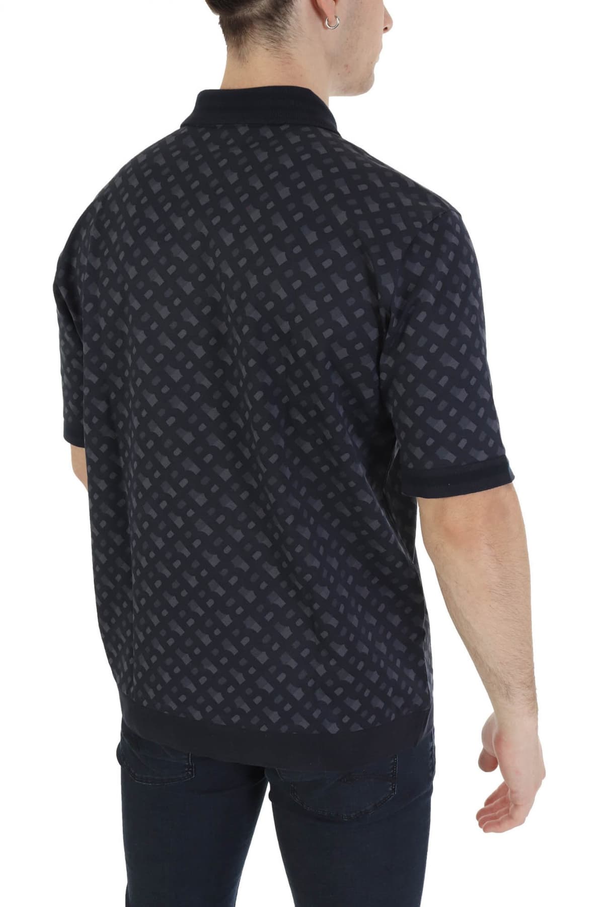 BOSS POLO OVERSIZED FIT PARLER 06 ΜΠΛΕ