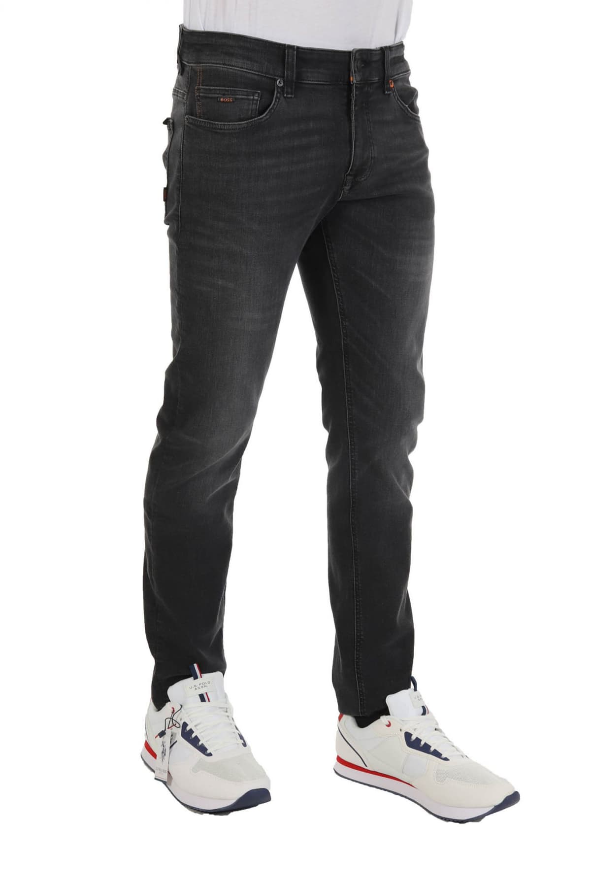 BOSS CASUAL ΠΑΝΤΕΛΟΝΙ JEANS DELAWARE BC-L-P UNITED SLIM FIT ΑΝΘΡΑΚΙ