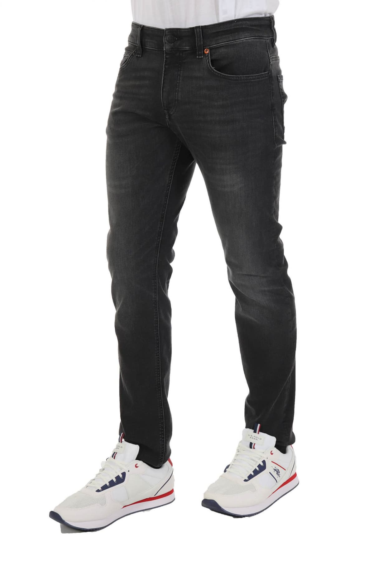BOSS CASUAL ΠΑΝΤΕΛΟΝΙ JEANS DELAWARE BC-L-P UNITED SLIM FIT ΑΝΘΡΑΚΙ