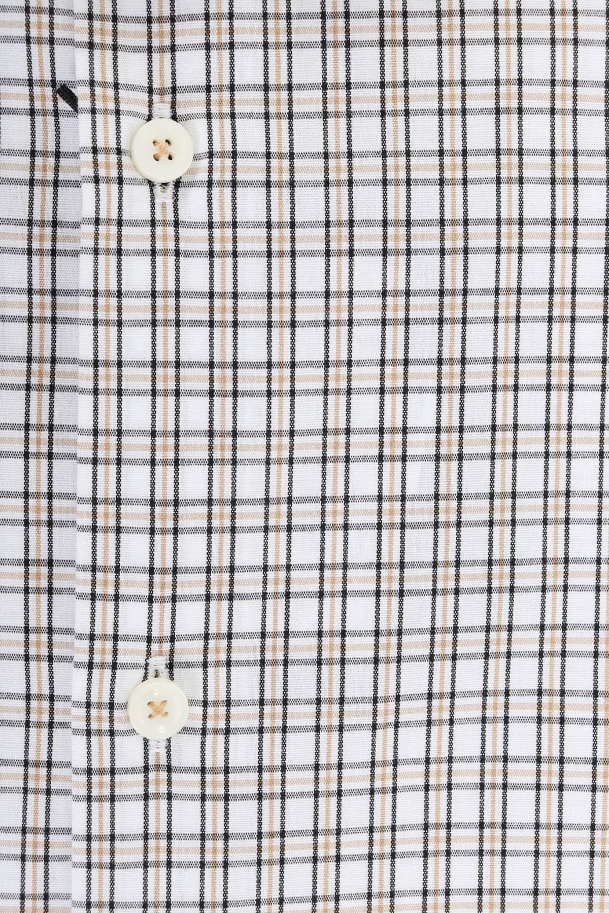 BOSS ΠΟΥΚΑΜΙΣΟ ΚΑΡΩ SLIM FIT STRETCH H-HANK-SPREAD-C1-222 ΜΠΕΖ