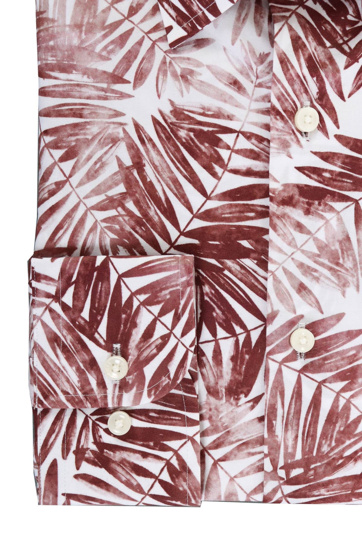 BOSS ΠΟΥΚΑΜΙΣΟ FLORAL SLIM FIT STRETCH H-HANK-KENT-C1-214 ΜΠΟΡΝΤΩ