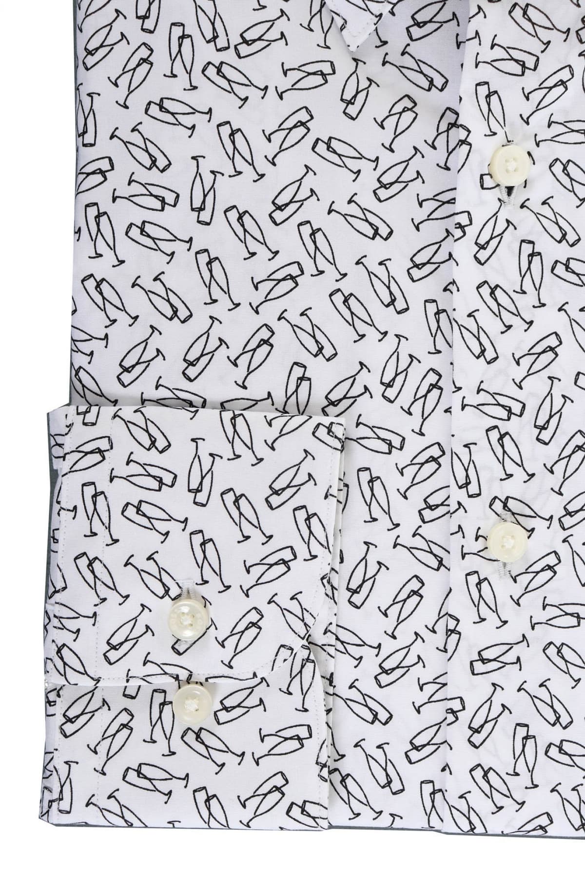 BOSS ΠΟΥΚΑΜΙΣΟ ΜΙΚΡΟΣΧΕΔΙΟ SLIM FIT STRETCH H-HANK-S-KENT-C1-232 ΛΕΥΚΟ-ΜΑΥΡΟ