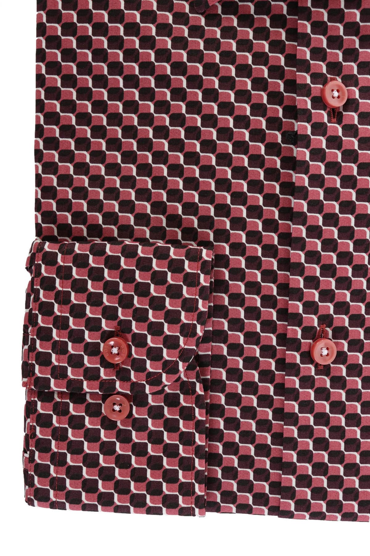 BOSS ΠΟΥΚΑΜΙΣΟ ΜΙΚΡΟΣΧΕΔΙΟ SLIM FIT STRETCH H-HANK-C1-214 ΜΠΟΡΝΤΩ