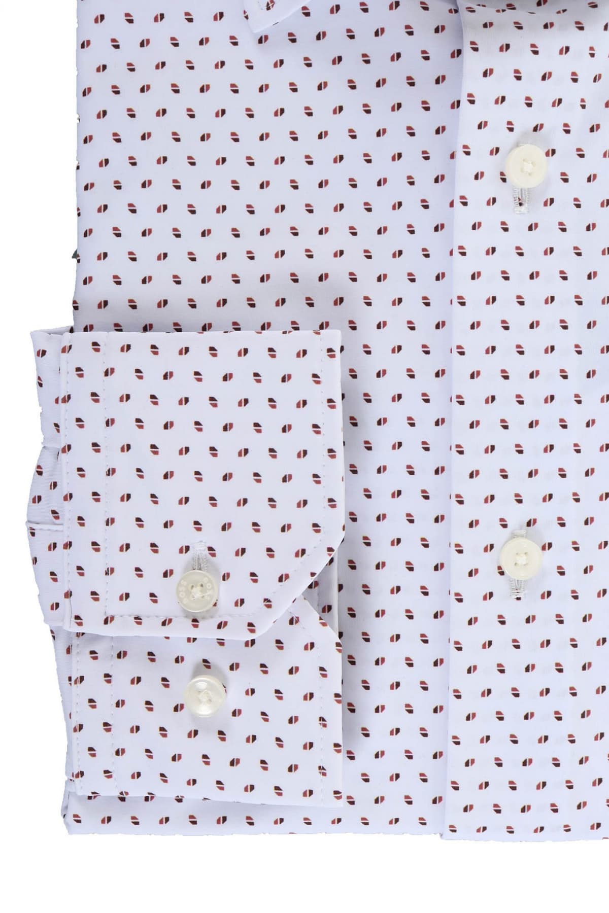 BOSS PERFORMANCE ΠΟΥΚΑΜΙΣΟ ΜΙΚΡΟΣΧΕΔΙΟ REGULAR FIT P-JOE-KENT-C1-222 ΛΕΥΚΟ-ΜΠΟΡΝΤΩ