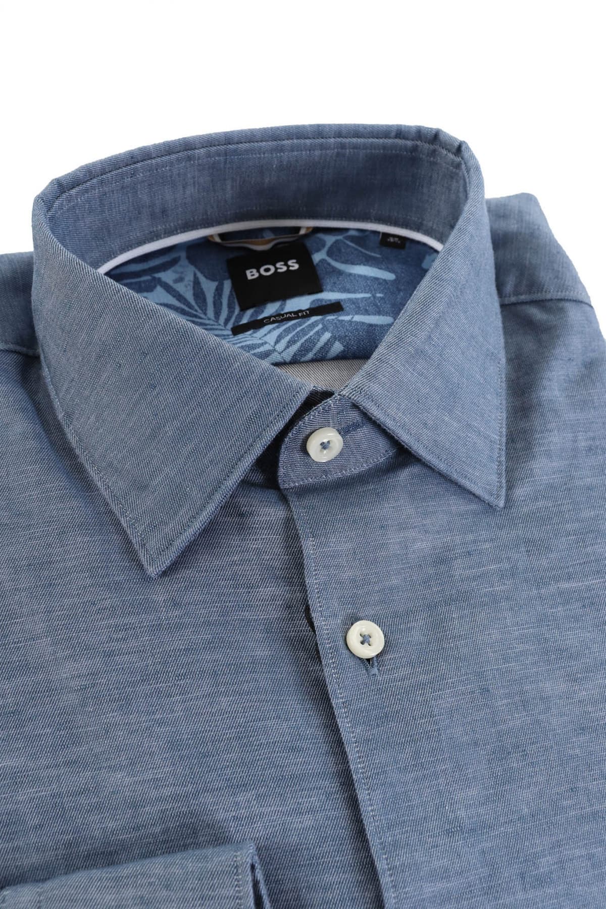 BOSS ΠΟΥΚΑΜΙΣΟ ΛΙΝΟ CASUAL FIT C-HAL-KENT-C4-232 ΡΑΦ ΜΠΛΕ