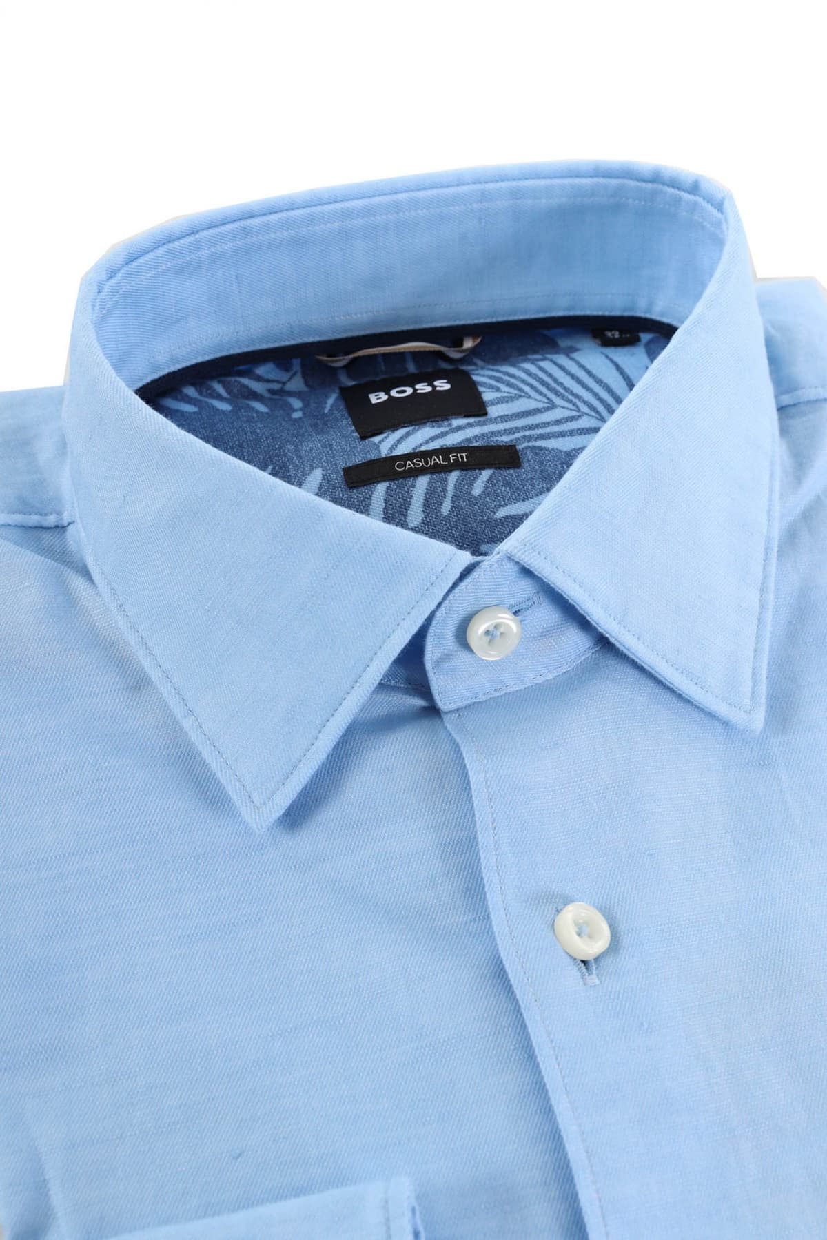 BOSS ΠΟΥΚΑΜΙΣΟ ΛΙΝΟ CASUAL FIT C-HAL-KENT-C4-232 ΣΙΕΛ