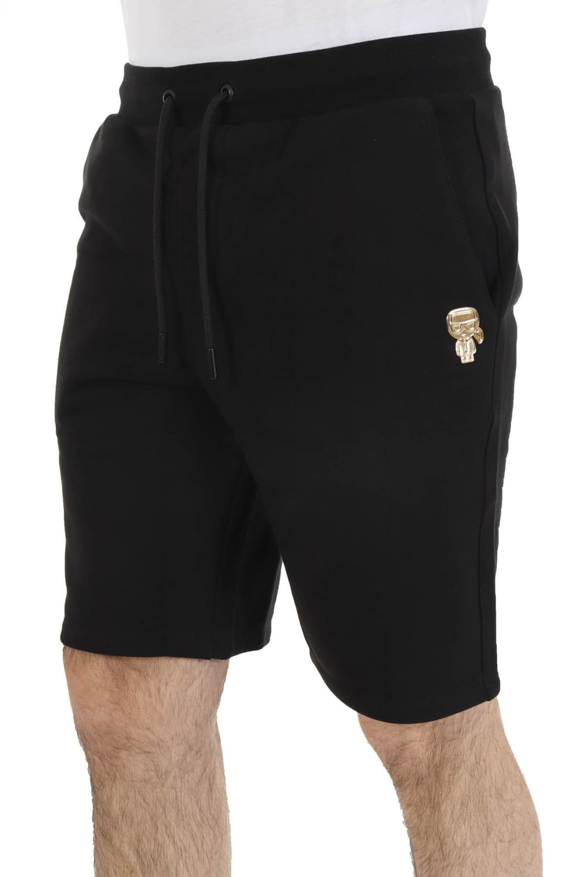 KARL LAGERFELD ΒΕΡΜΟΥΔΑ GOLD LOGO ΜΑΥΡΟ