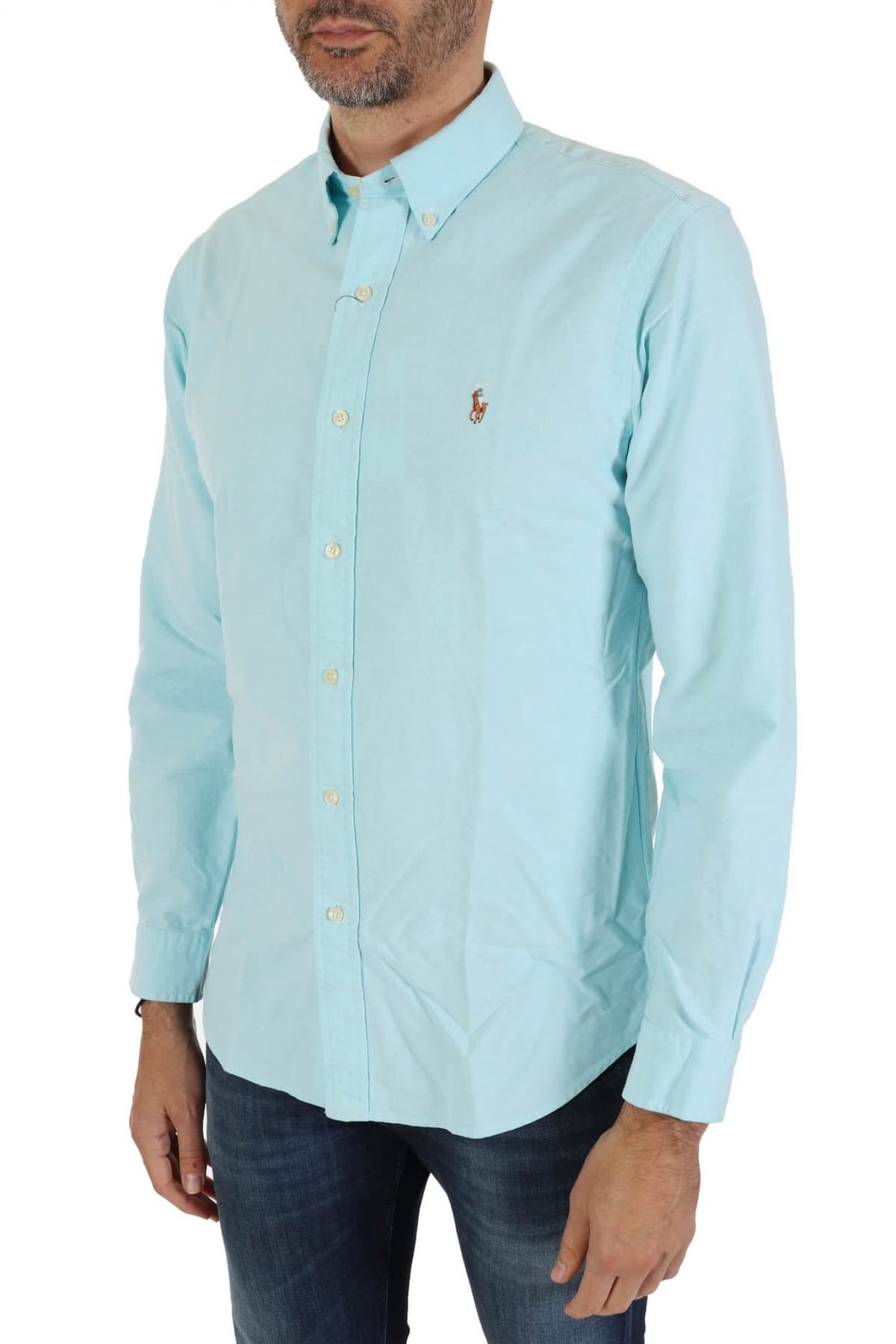 RALPH LAUREN ΠΟΥΚΑΜΙΣΟ BUTTON DOWN CUSTOM FIT ΟΙΝΟΠΝΕΥΜΑΤΙ