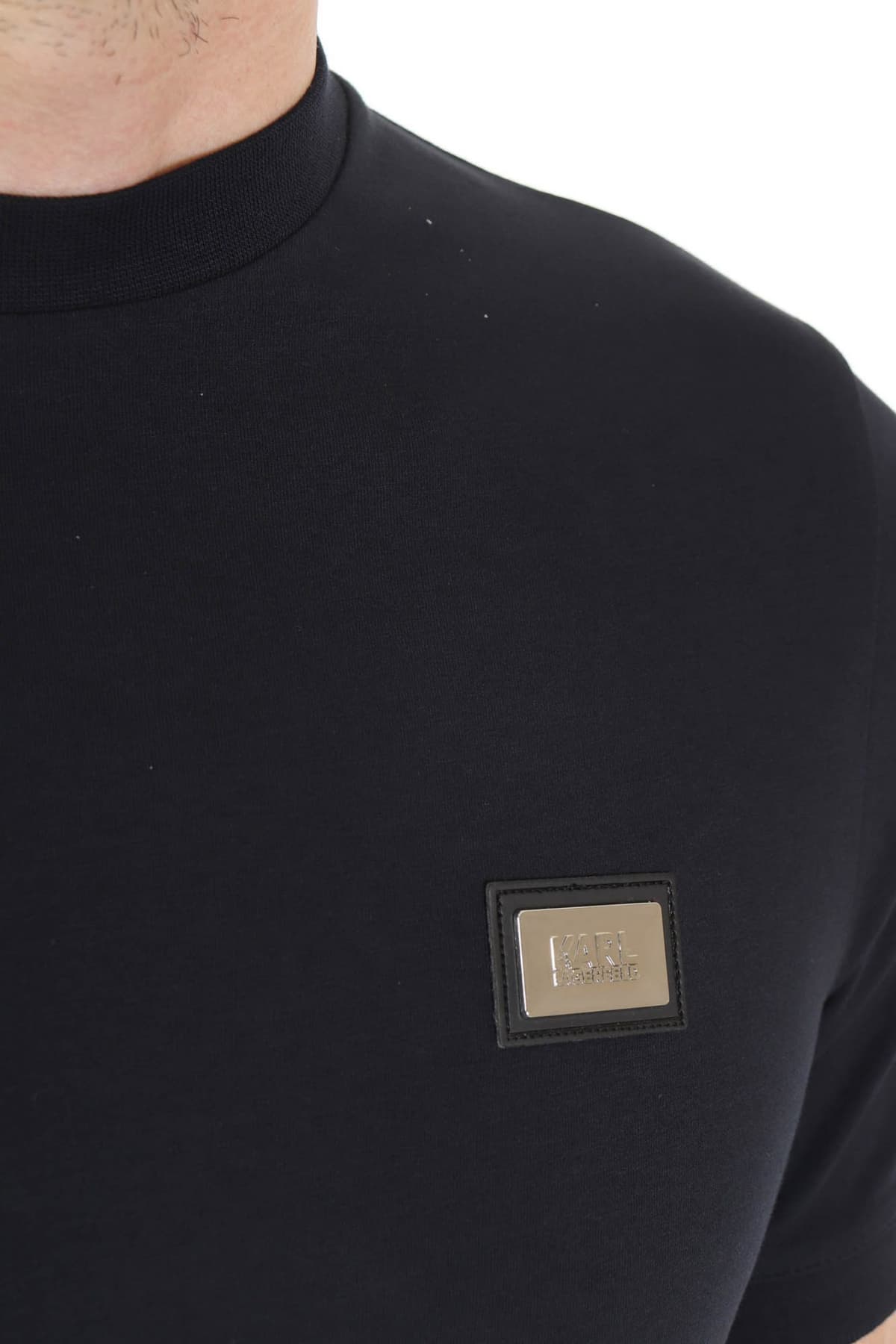 KARL LAGERFELD T-SHIRT LOGO ΜΠΛΕ