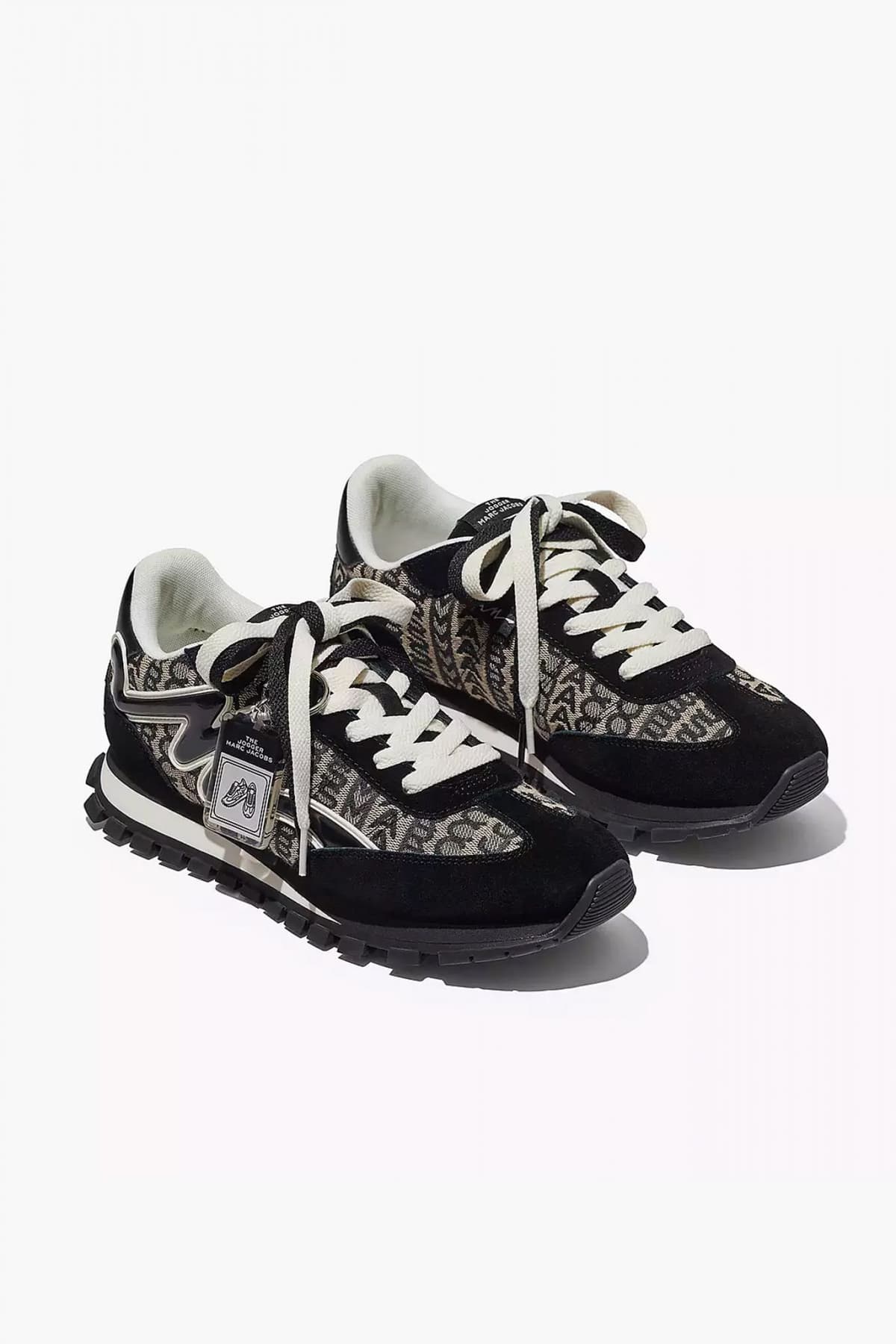 MARC JACOBS ΠΑΠΟΥΤΣΙΑ SNEAKERS LOGO ΜΑΥΡΟ/ΛΕΥΚΟ