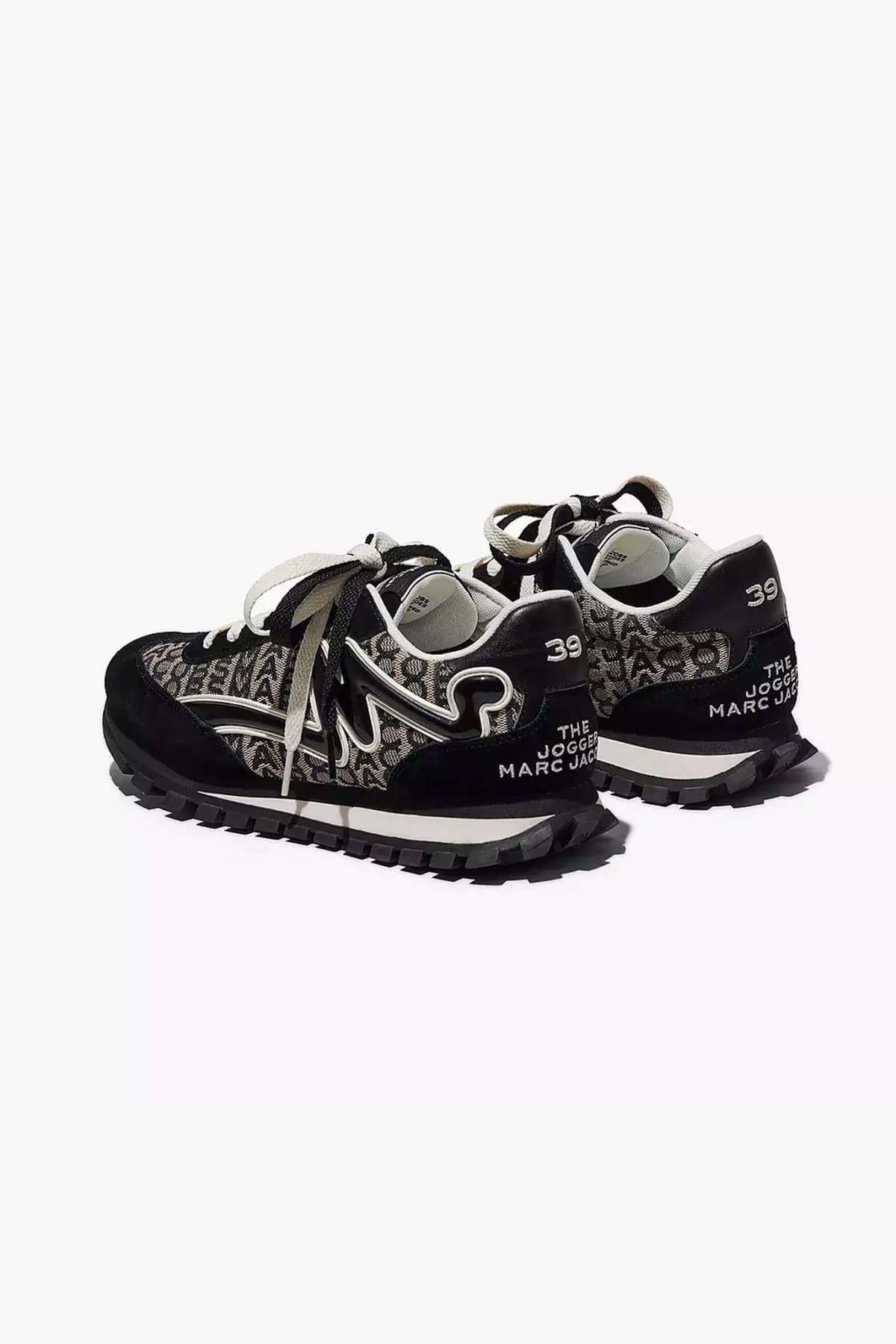 MARC JACOBS ΠΑΠΟΥΤΣΙΑ SNEAKERS LOGO ΜΑΥΡΟ/ΛΕΥΚΟ