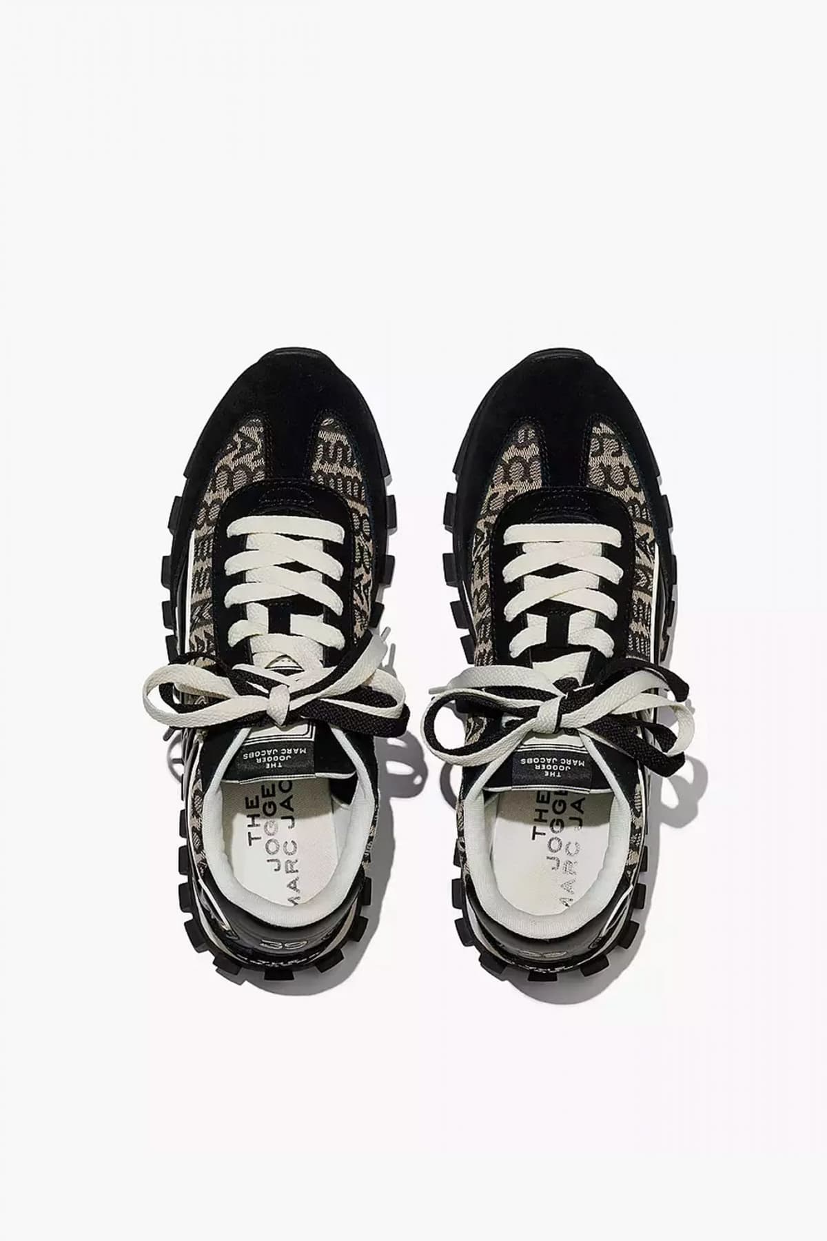 MARC JACOBS ΠΑΠΟΥΤΣΙΑ SNEAKERS LOGO ΜΑΥΡΟ/ΛΕΥΚΟ