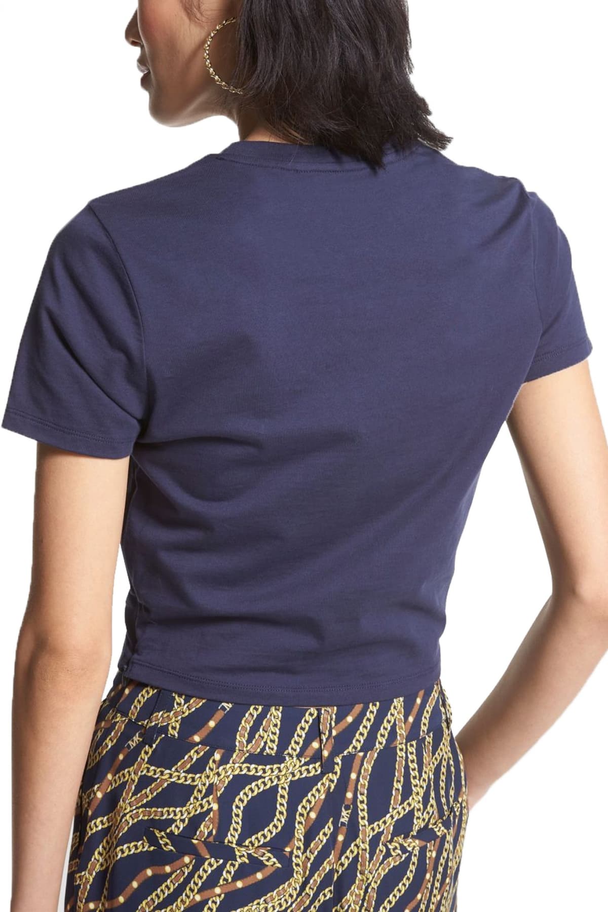 MICHAEL KORS T-SHIRT LOGO ΛΑΙΜΟΚΟΨΗ ΣΟΥΡΑ ΜΠΛΕ