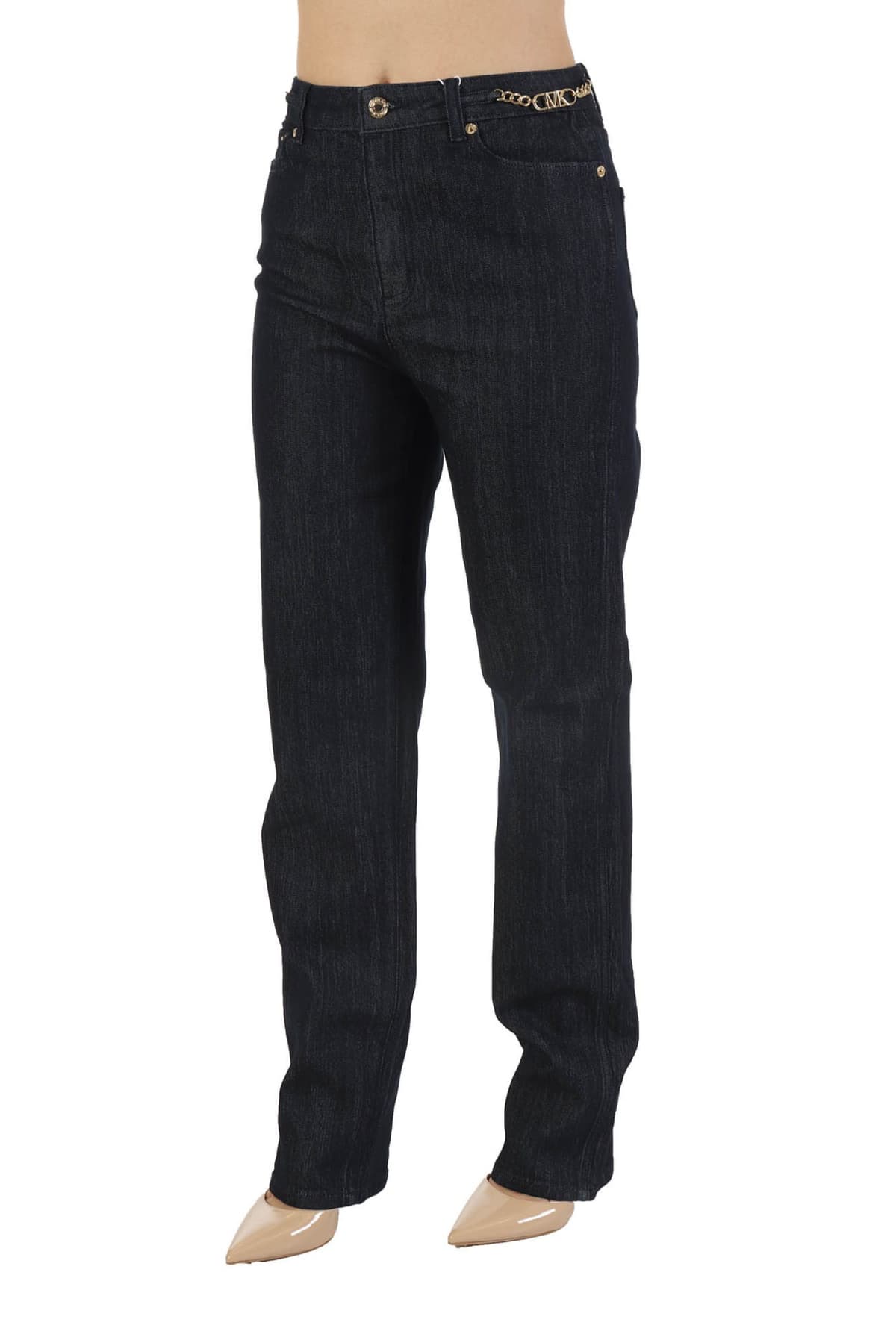 MICHAEL KORS ΠΑΝΤΕΛΟΝΙ JEANS ΑΛΥΣΙΔΑ ΜΕΤΑΛΛΙΚΑ LOGO ΜΠΛΕ