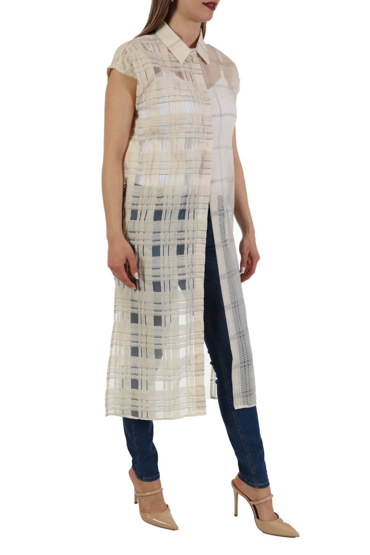 LIU -JO ΠΟΥΚΑΜΙΣΑ CROP ΠΛΑΤΗ ΚΑΡΩ ΣΧΕΔΙΟ ΔΙΑΦΑΝΕΙΑ ΙΒΟΥΑΡ