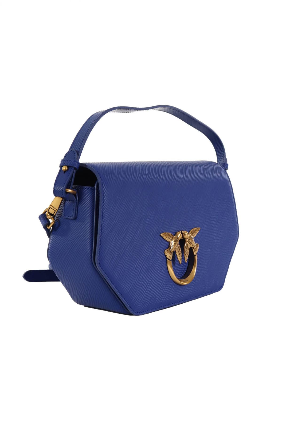 PINKO ΤΣΑΝΤΑ ΩΜΟΥ/ΧΕΙΡΟΣ LOVE CLICK EXAGON CLASSIC VITELLO ΤΡΟΥΚΣ ΛΟΥΡΑΚΙ ΜΠΛΕ ΗΛΕΚΤΡΙΚ