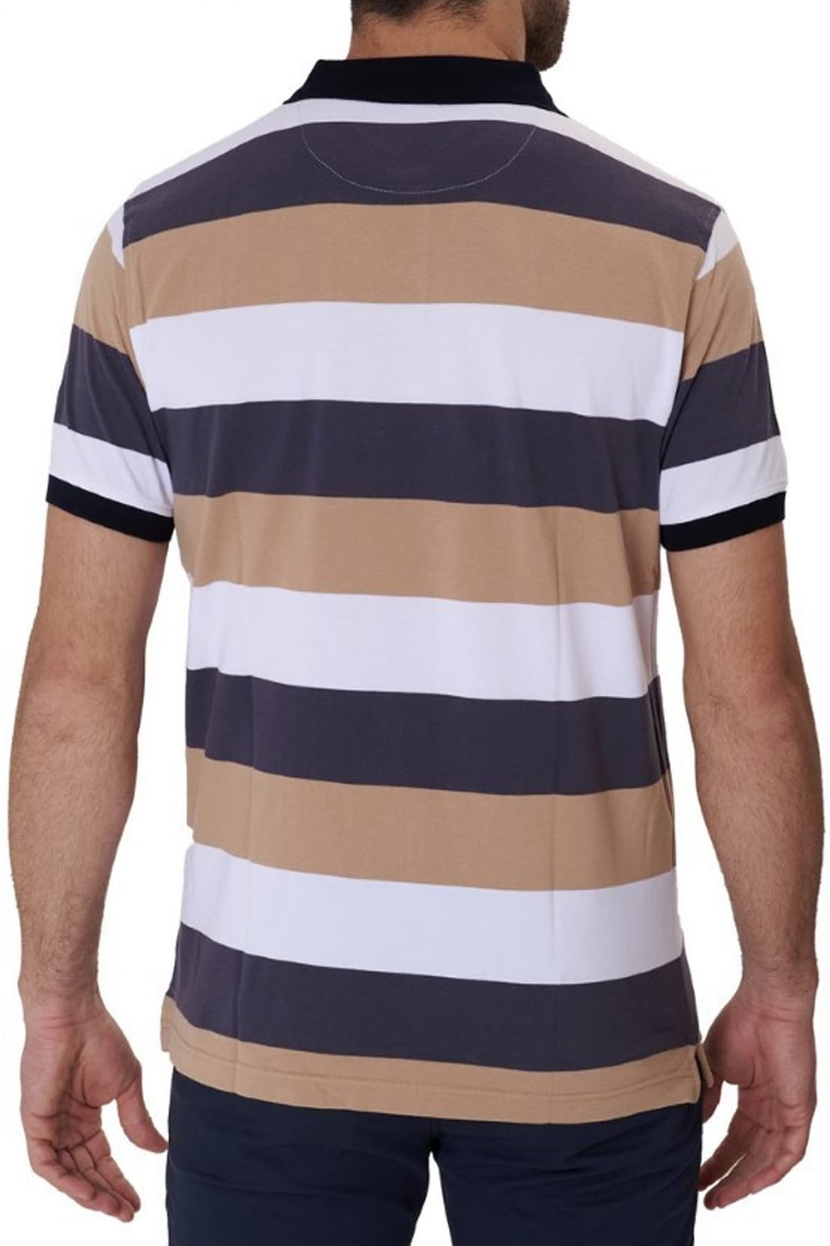 DORS POLO PIQUE STRIPED ΛΕΥΚΟ-ΜΑΥΡΟ-ΜΠΕΖ
