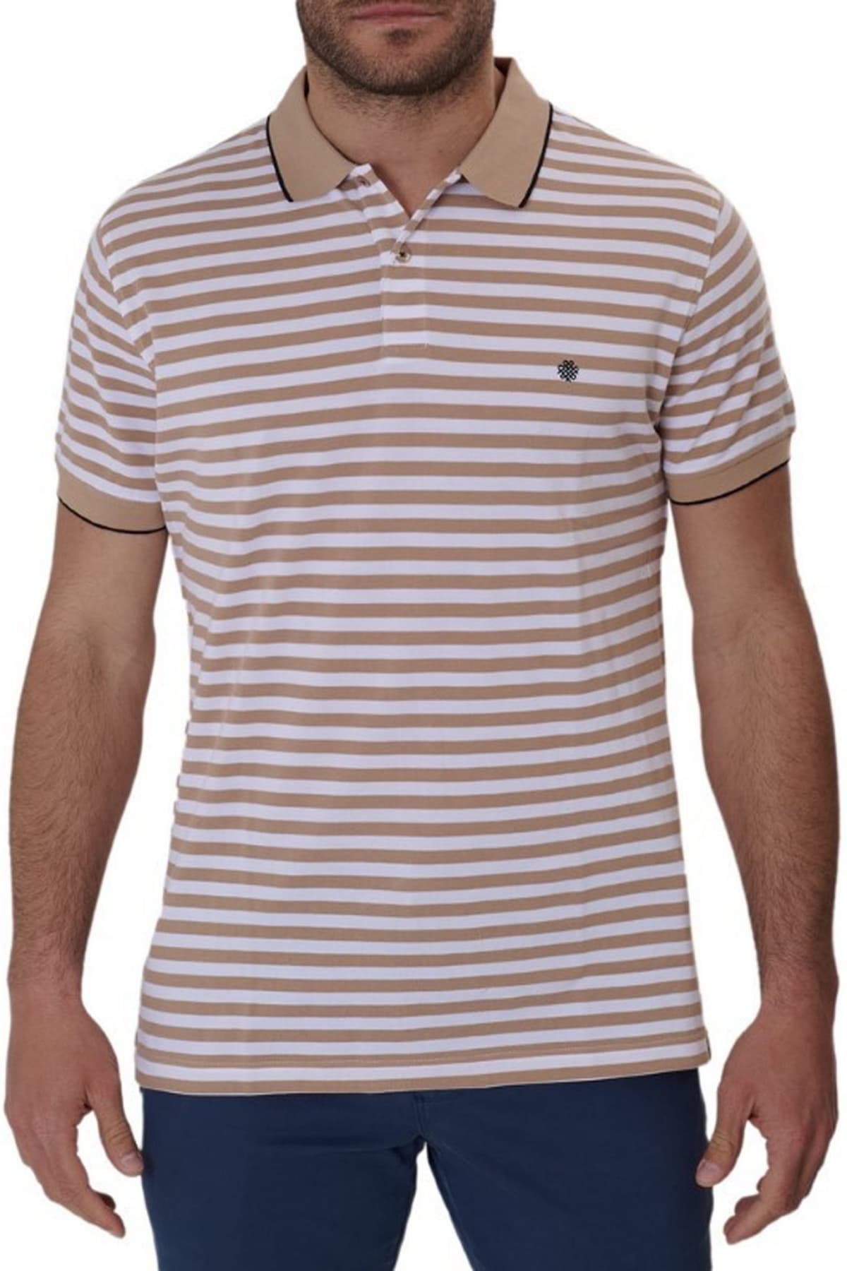 DORS POLO PIQUE STRIPED ΜΠΕΖ