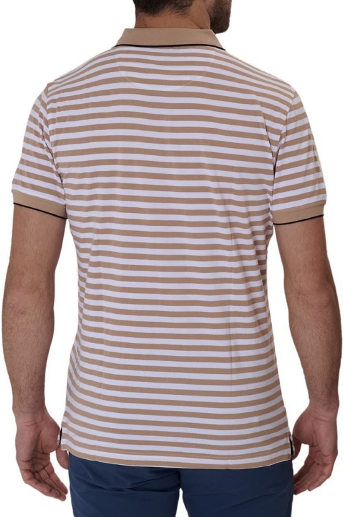 DORS POLO PIQUE STRIPED ΜΠΕΖ