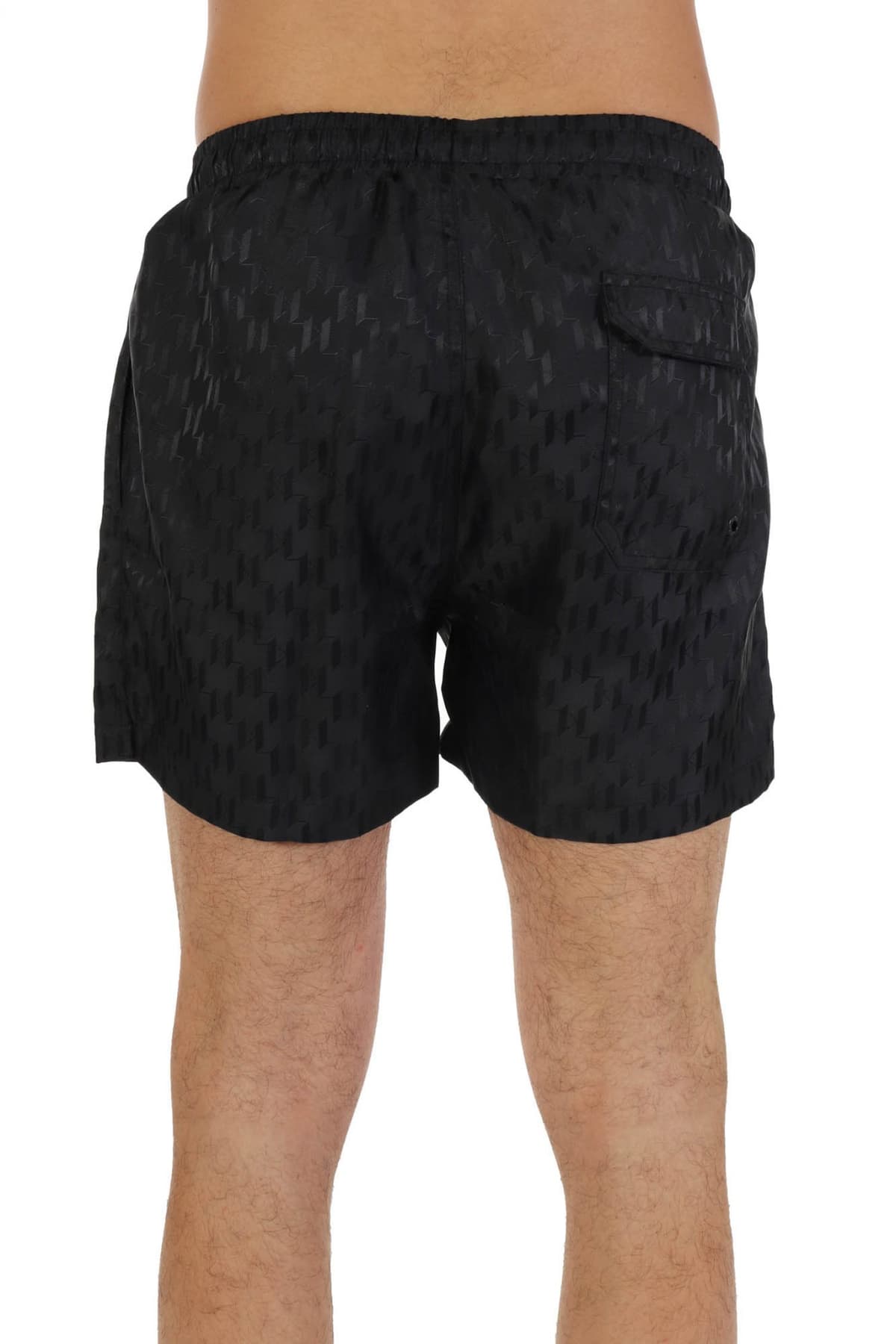 KARL LAGERFELD ΜΑΓΙΩ ALL OVER MONOGRAM LOGO ΜΑΥΡΟ