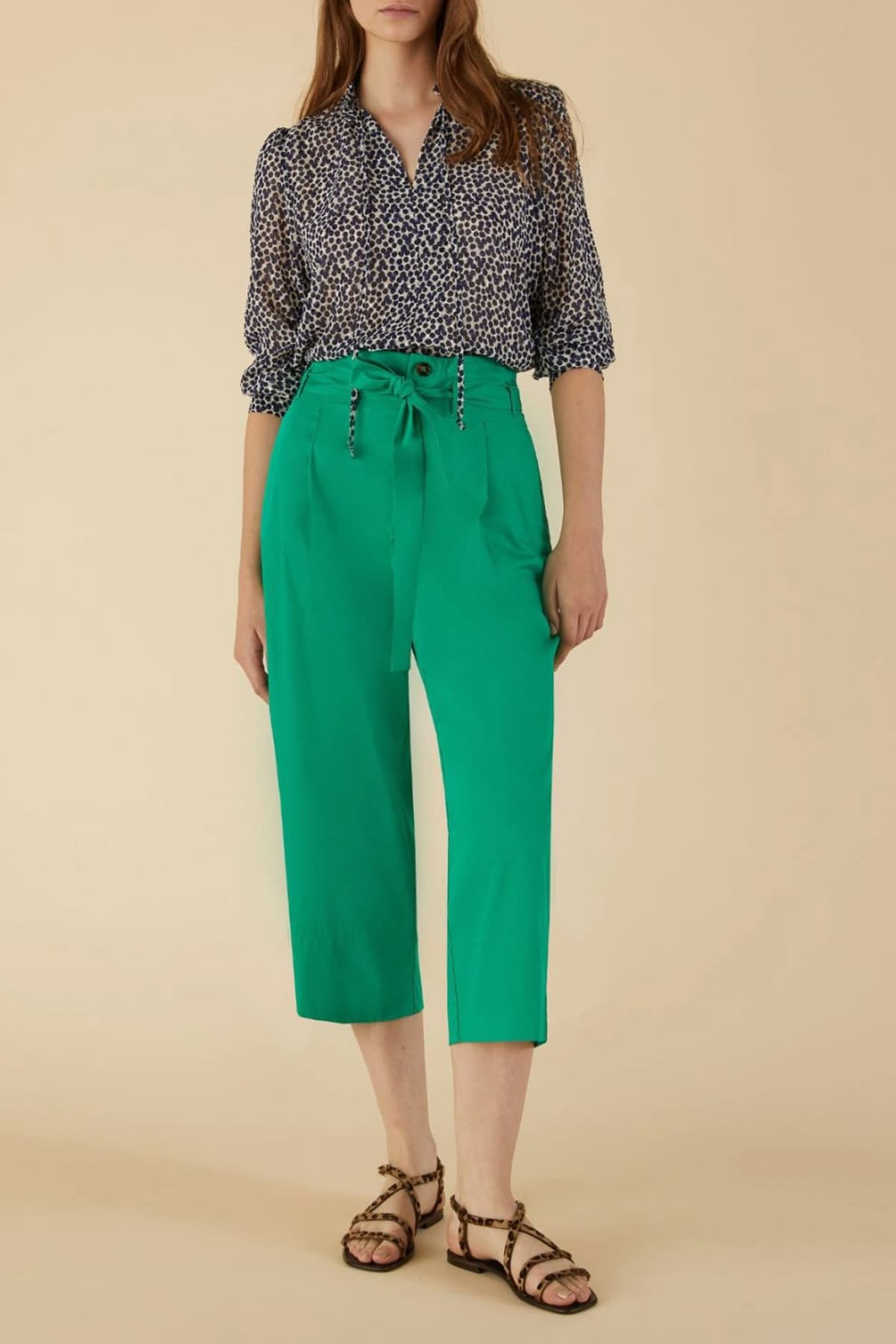 MARELLA EMME ΠΑΝΤΕΛΟΝA CROP GORDON ΨΗΛΟΜΕΣΗ ΖΩΝΗ ΠΡΑΣΙΝΟ