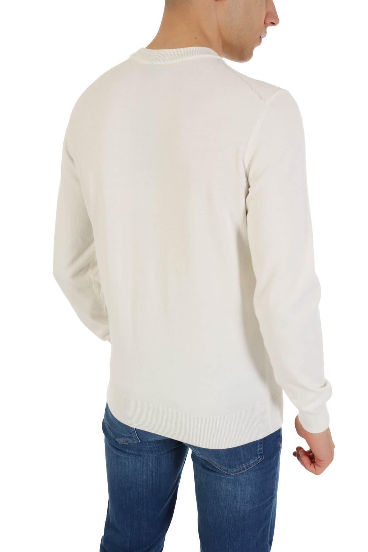 BOSS ΠΛΕΚΤΟ ROUND NECK PACAS-L ΥΠΟΛΕΥΚΟ