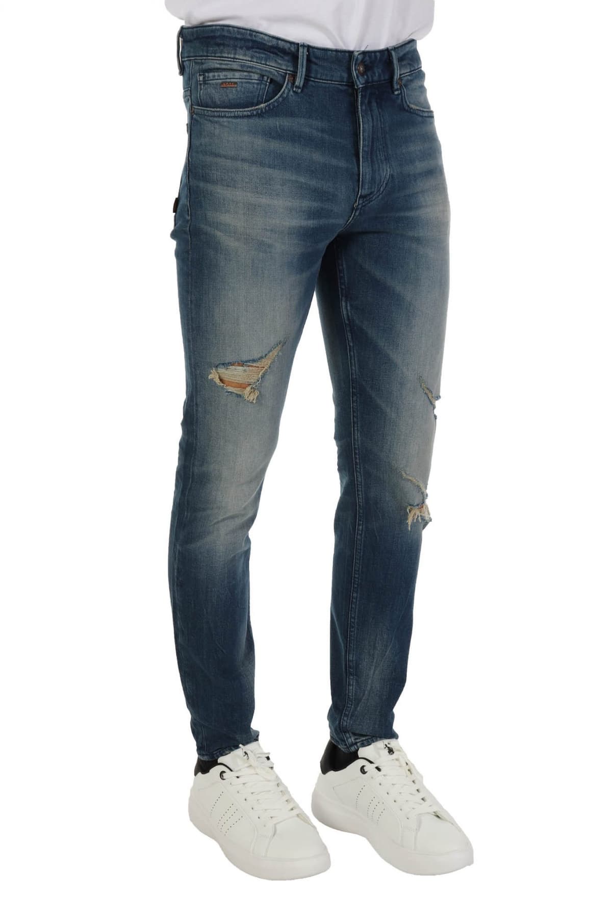 BOSS CASUAL ΠΑΝΤΕΛΟΝΙ JEANS ΦΘΟΡΕΣ ΣΚΙΣΙΜΑΤΑ SLIM TAPERED DELANO-BC-C-SPLENDID ΜΠΛΕ