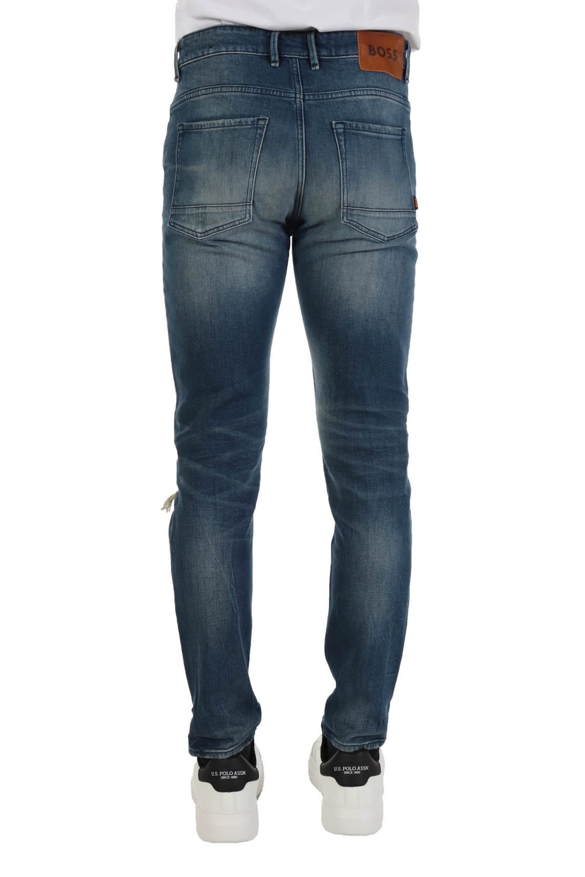 BOSS CASUAL ΠΑΝΤΕΛΟΝΙ JEANS ΦΘΟΡΕΣ ΣΚΙΣΙΜΑΤΑ SLIM TAPERED DELANO-BC-C-SPLENDID ΜΠΛΕ