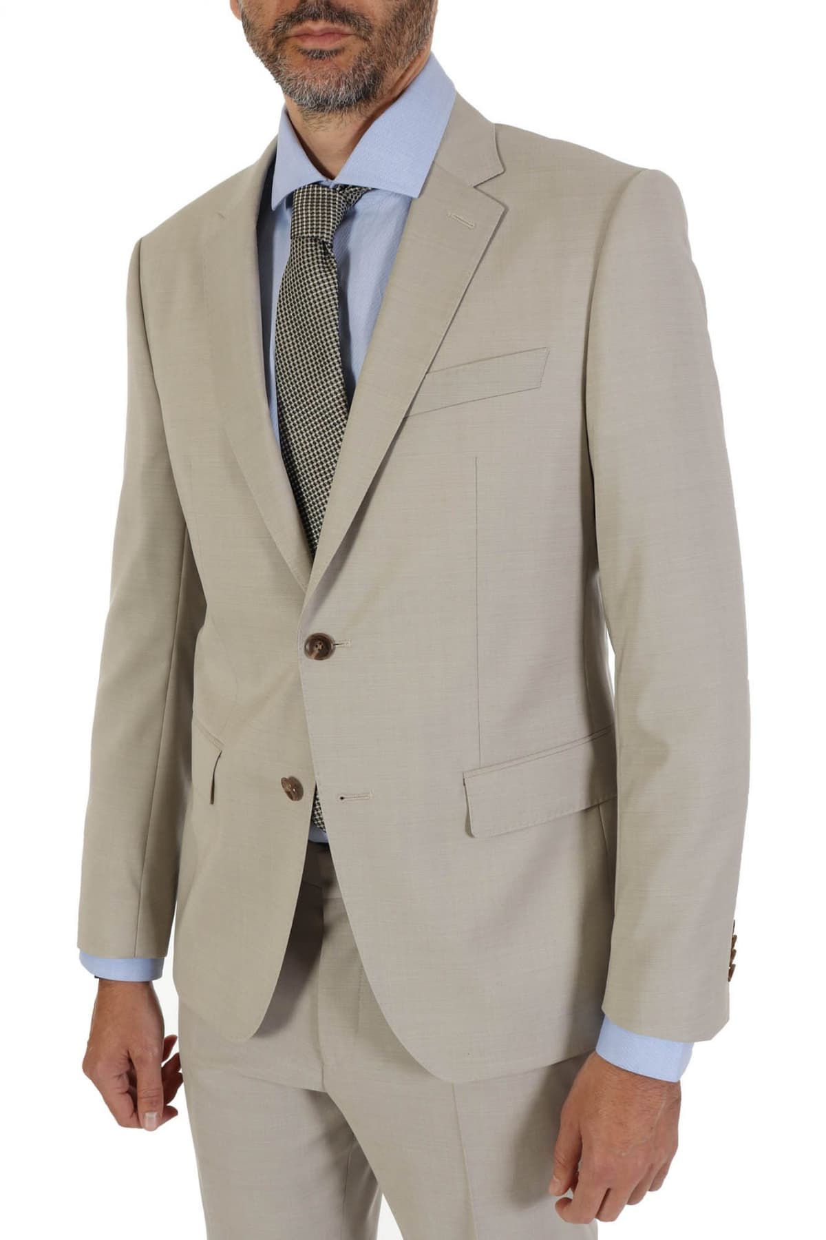 BOSS ΣΑΚΑΚΙ ΚΟΣΤΟΥΜΙΟΥ SUPER 100 SLIM FIT LANIFICΟ TESSE BIELLA H-HUGE-MM-224 ΜΠΕΖ