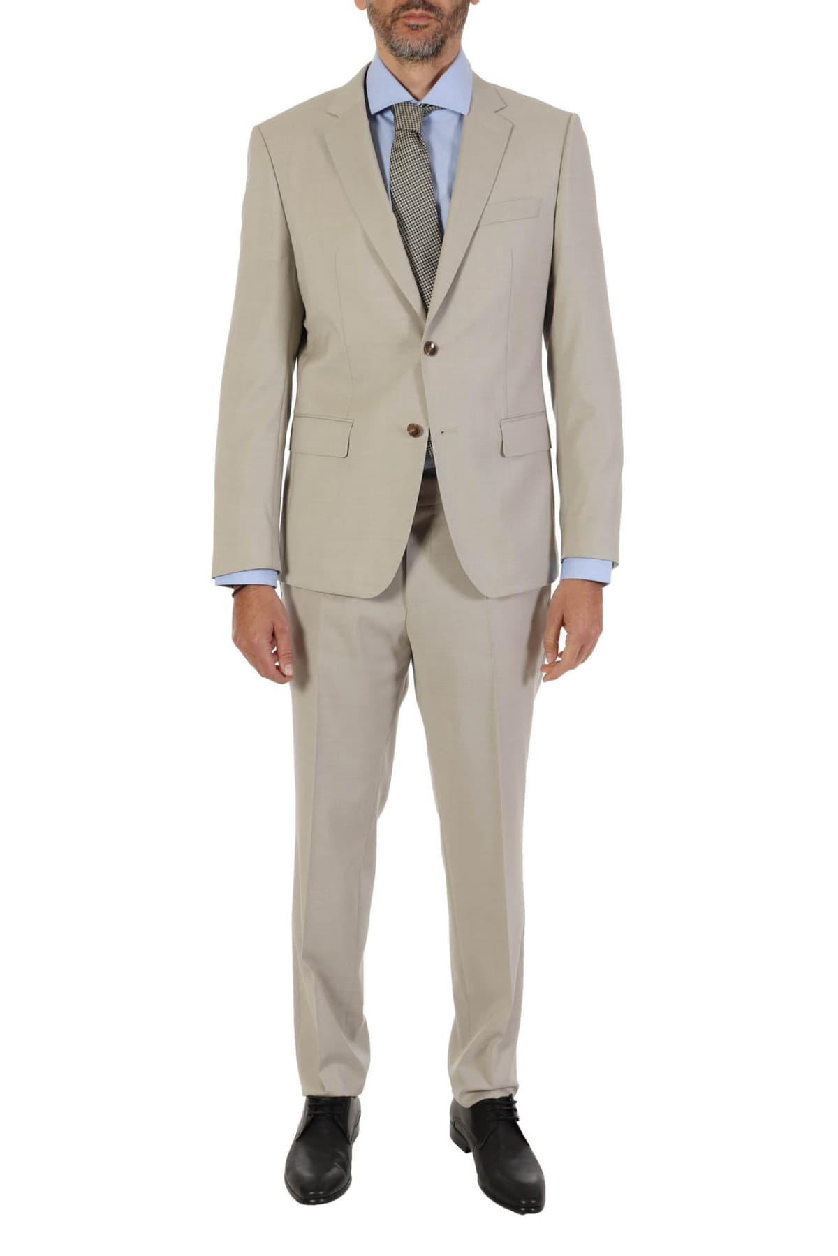 BOSS ΣΑΚΑΚΙ ΚΟΣΤΟΥΜΙΟΥ SUPER 100 SLIM FIT LANIFICΟ TESSE BIELLA H-HUGE-MM-224 ΜΠΕΖ