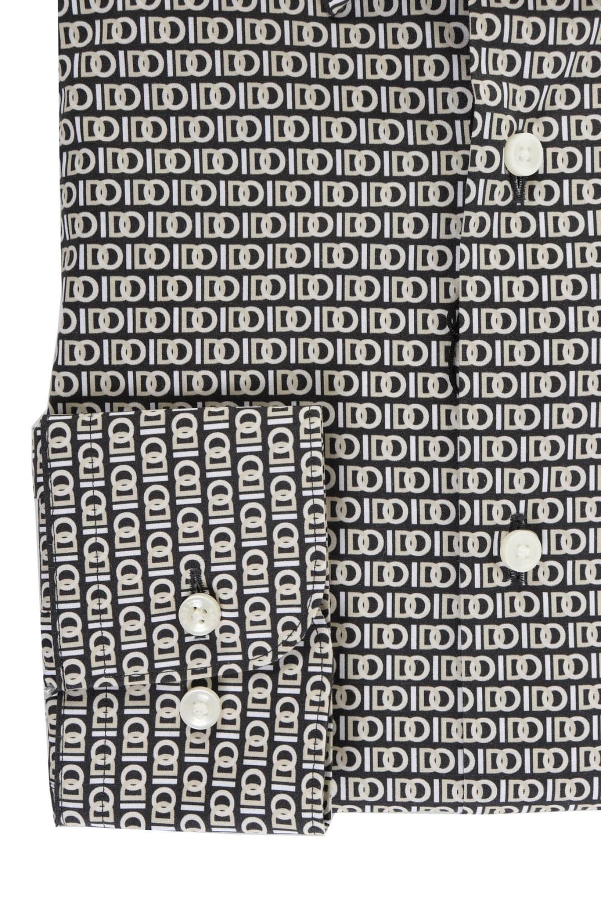 BOSS ΠΟΥΚΑΜΙΣΟ ALLOVER PRINT "I DO" LOGO SLIM FIT STRETCH H-HANK-S-KENT-C1-232 ΜΑΥΡΟ-ΜΠΕΖ